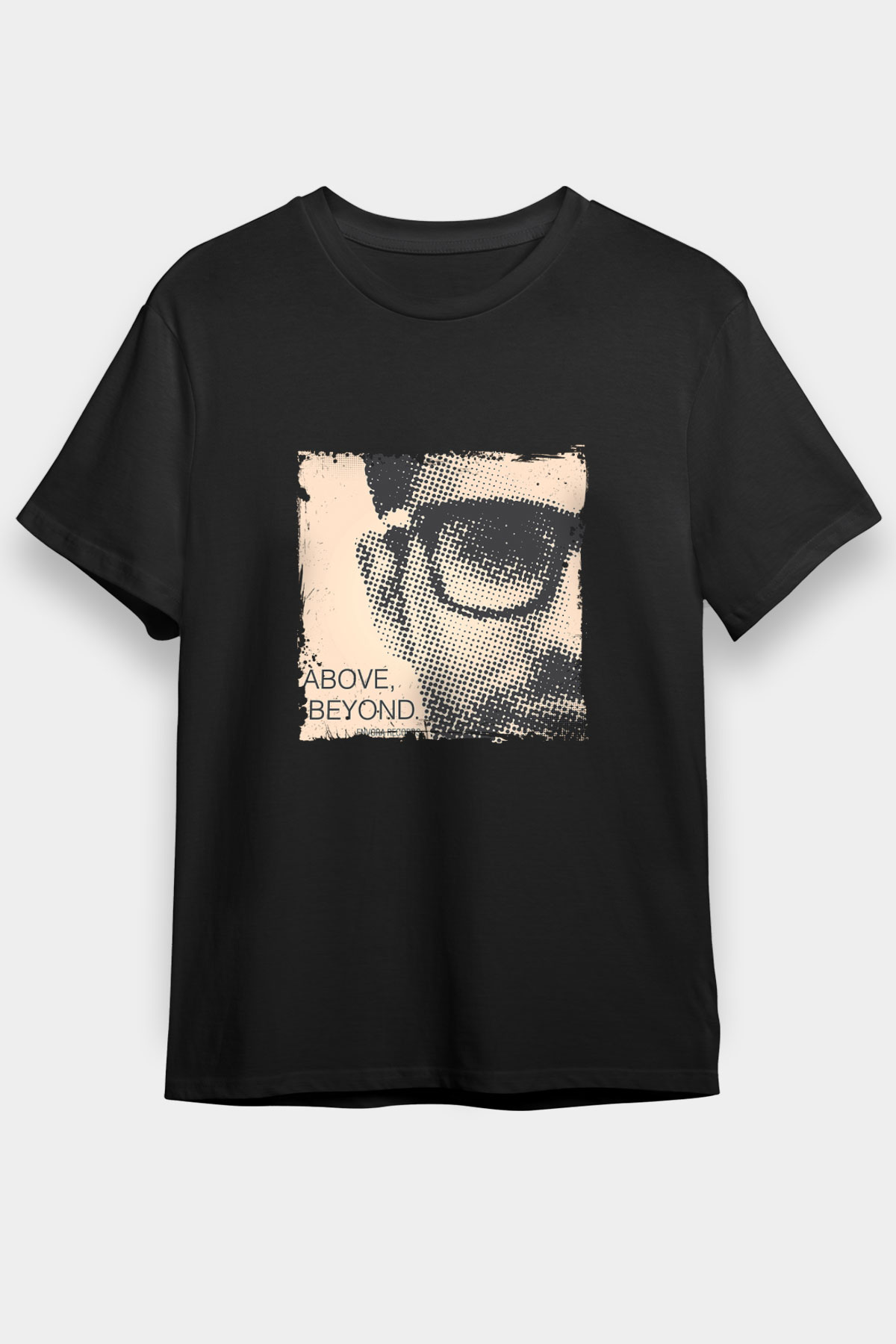 Above and Beyond Baskılı Unisex Siyah Tişört
