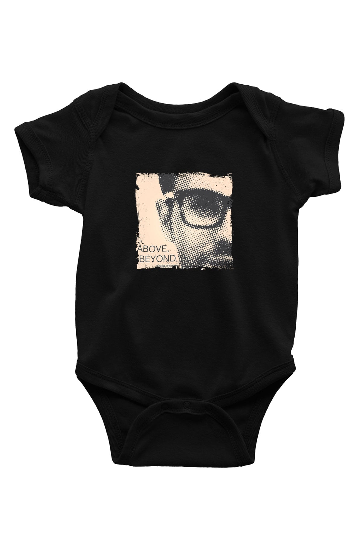 Above and Beyond Baskılı Unisex Siyah Bebek Body - Zıbın