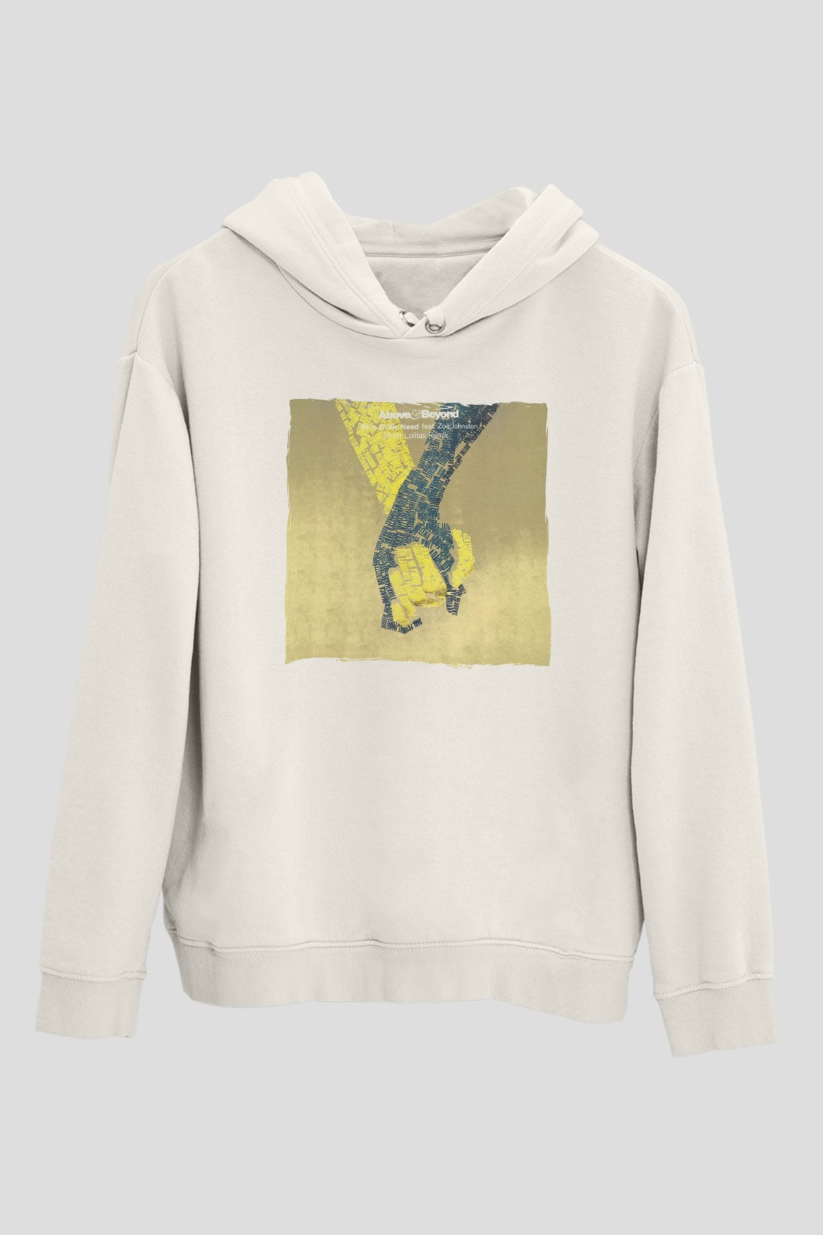 Above and Beyond Beyaz Unisex Kapüşonlu Sweatshirt