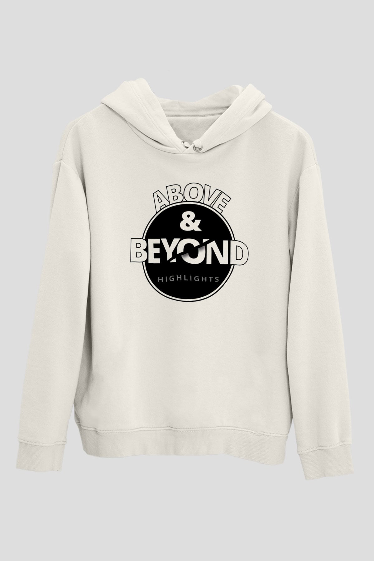 Above and Beyond Beyaz Unisex Kapüşonlu Sweatshirt