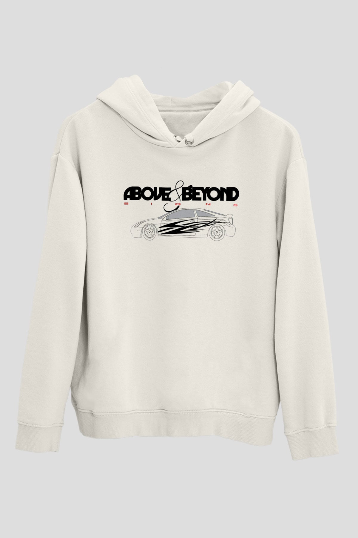 Above and Beyond Beyaz Unisex Kapüşonlu Sweatshirt