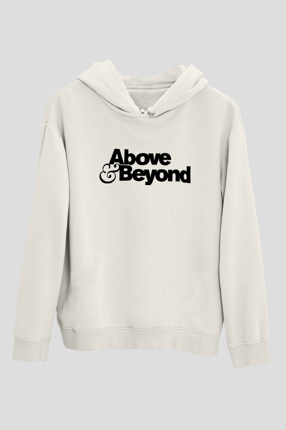 Above and Beyond Beyaz Unisex Kapüşonlu Sweatshirt