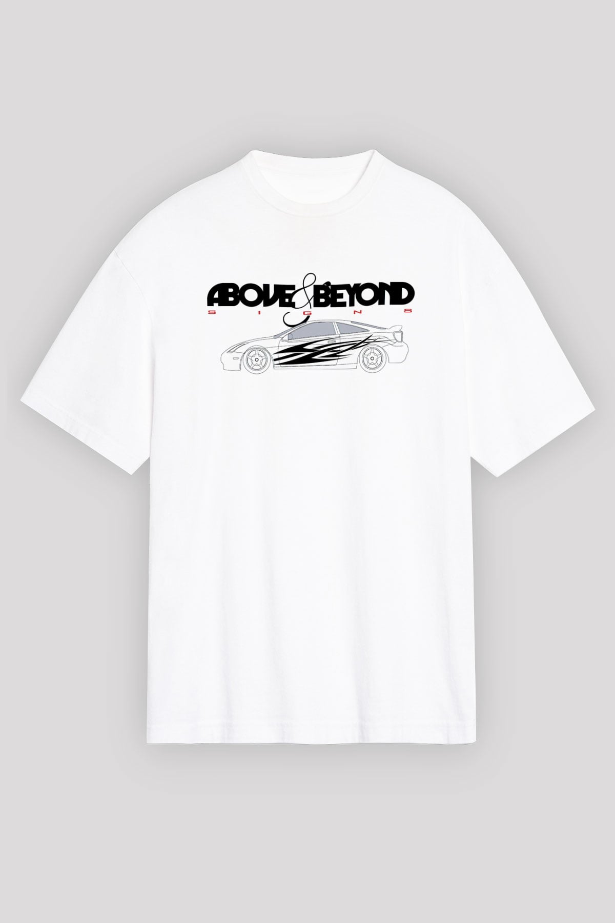 Above and Beyond Beyaz Unisex Tişört T-Shirt - TişörtFabrikası