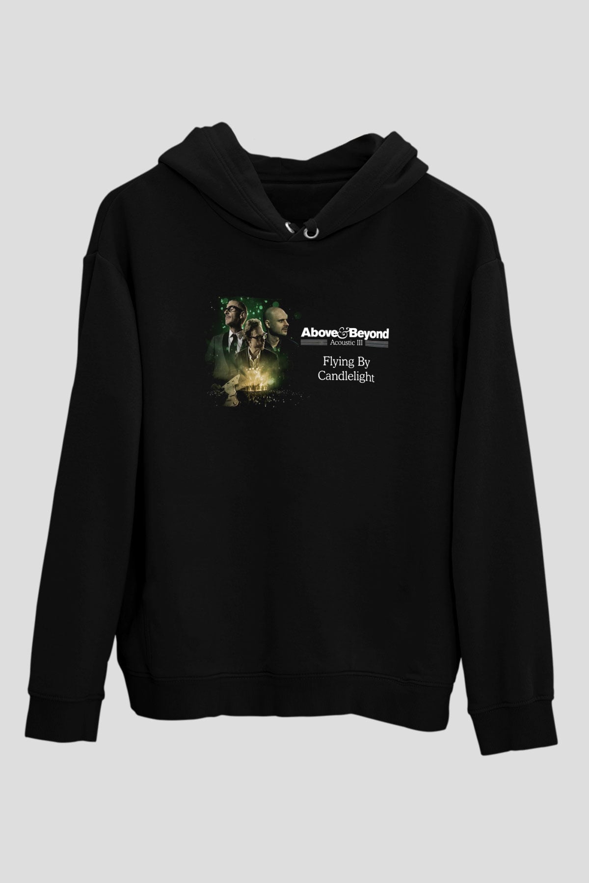 Above and Beyond Siyah Unisex Kapüşonlu Sweatshirt