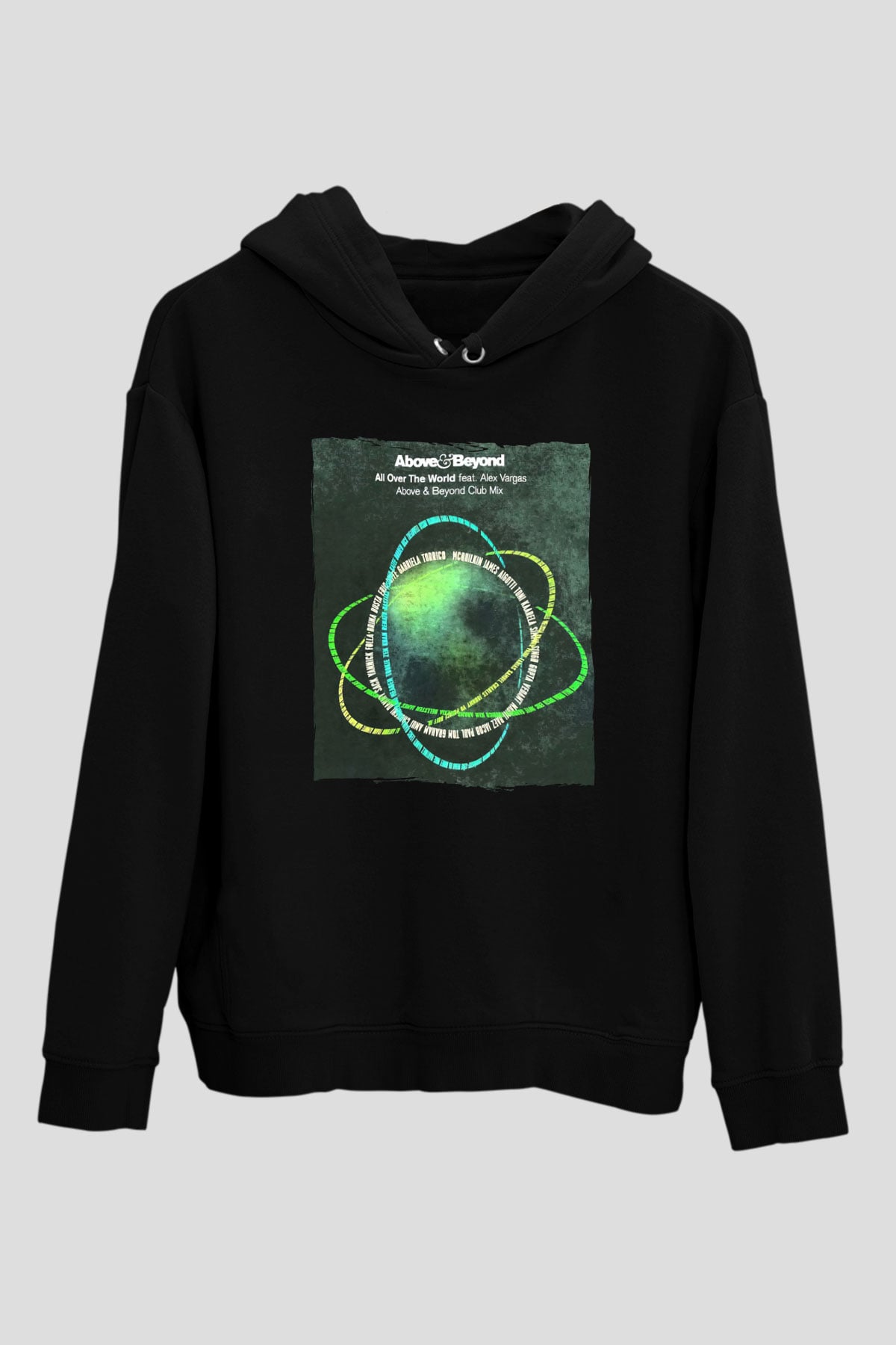 Above and Beyond Siyah Unisex Kapüşonlu Sweatshirt