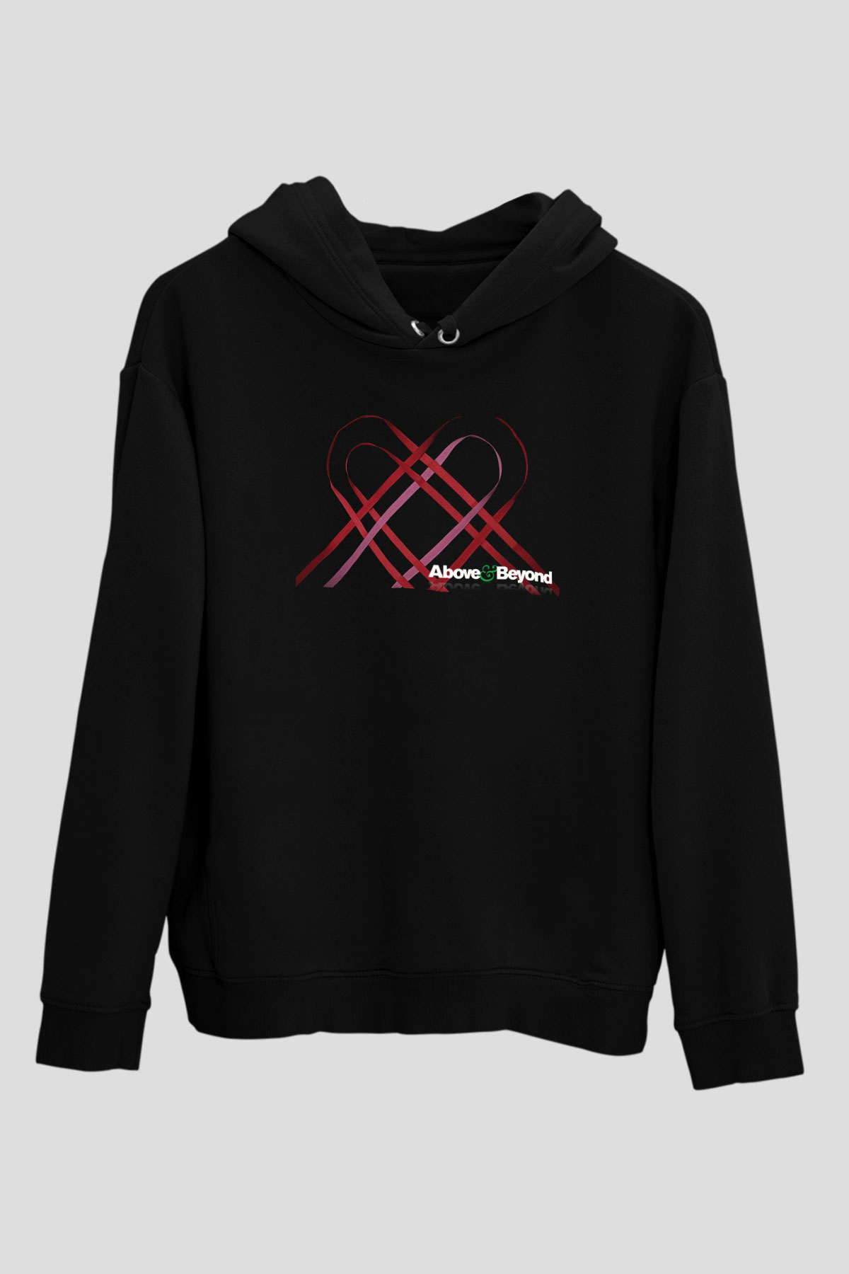 Above and Beyond Siyah Unisex Kapüşonlu Sweatshirt