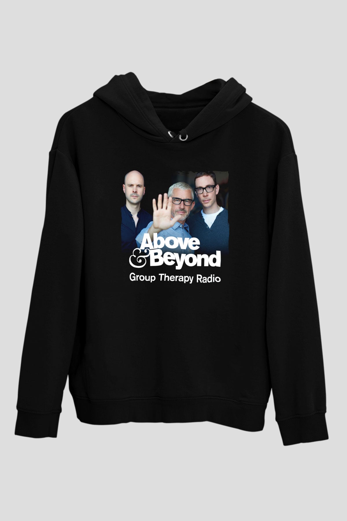 Above and Beyond Siyah Unisex Kapüşonlu Sweatshirt