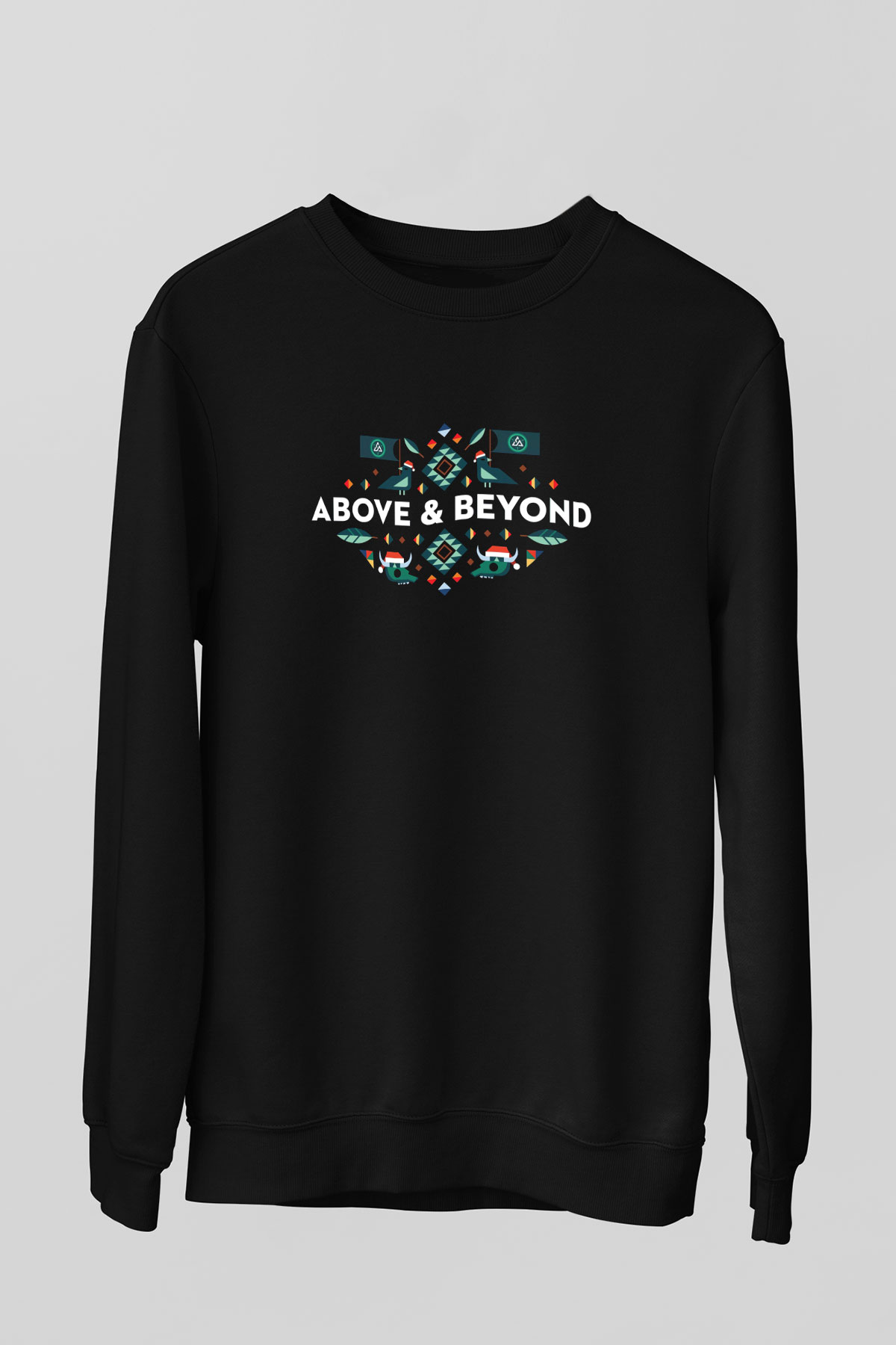 Above and Beyond Siyah Unisex Sweatshirt
