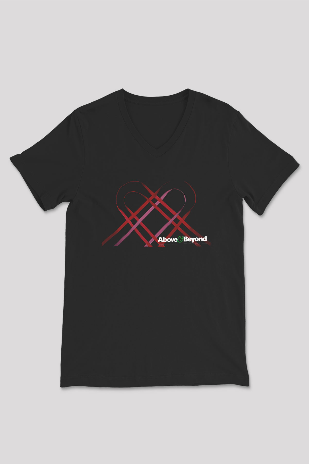 Above and Beyond Siyah Unisex V Yaka Tişört