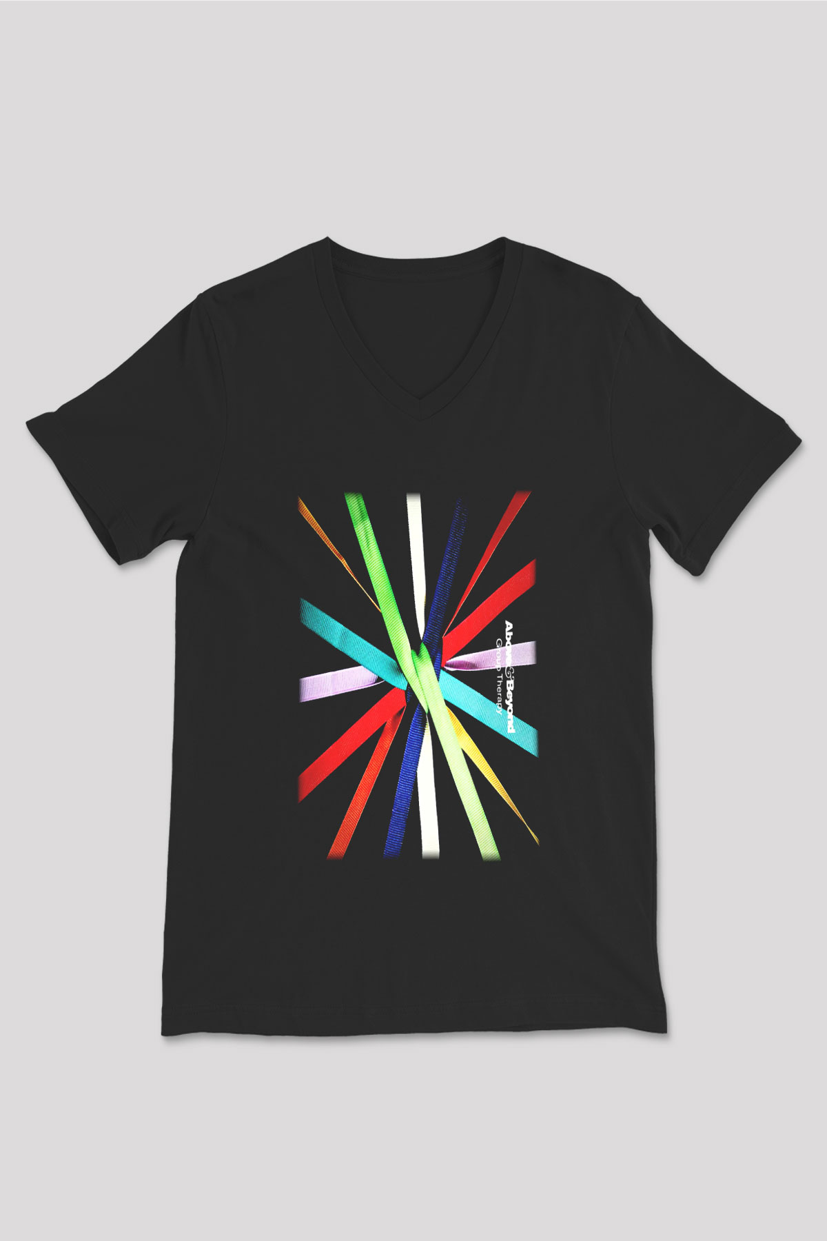 Above and Beyond Siyah Unisex V Yaka Tişört T-Shirt