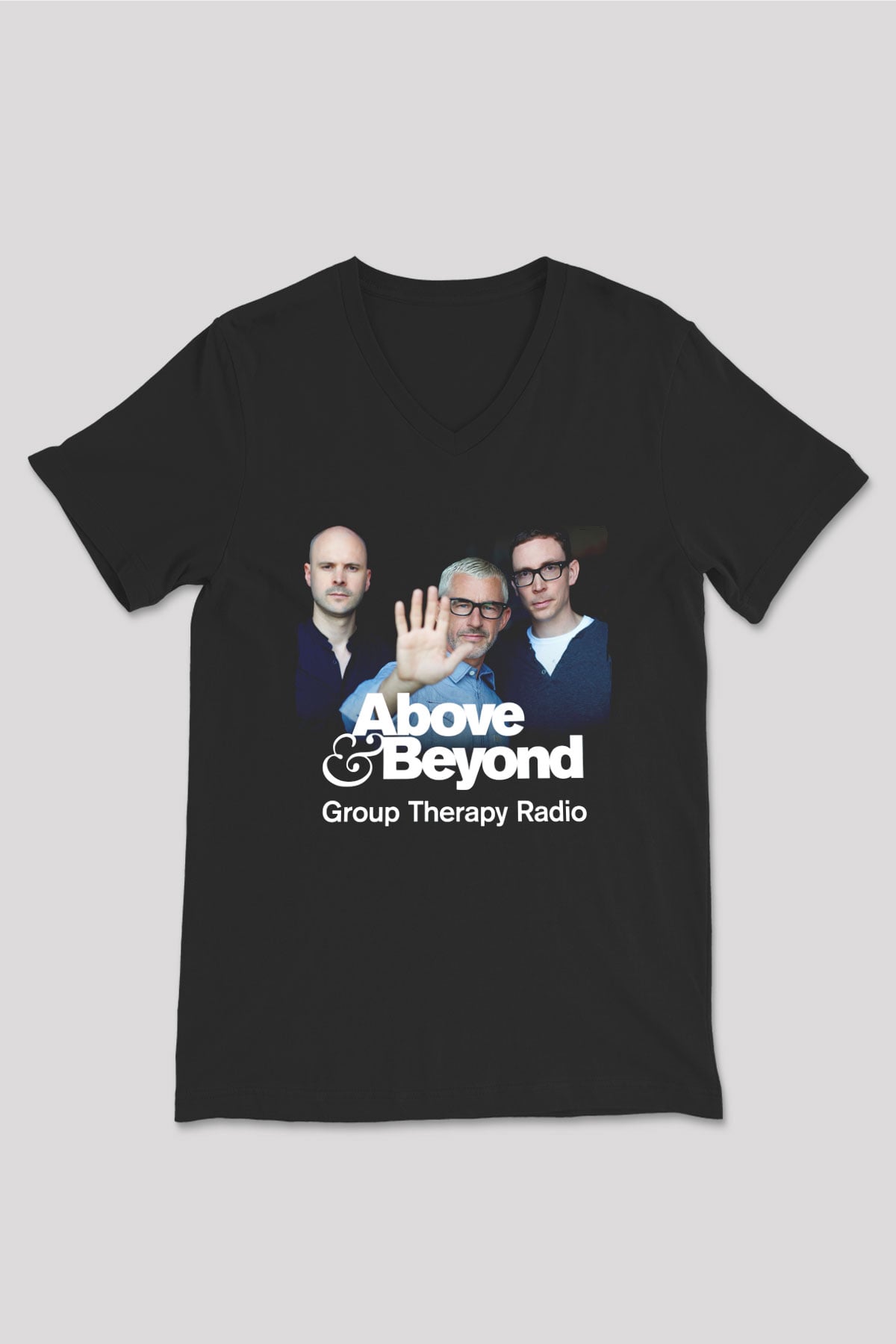 Above and Beyond Siyah Unisex V Yaka Tişört