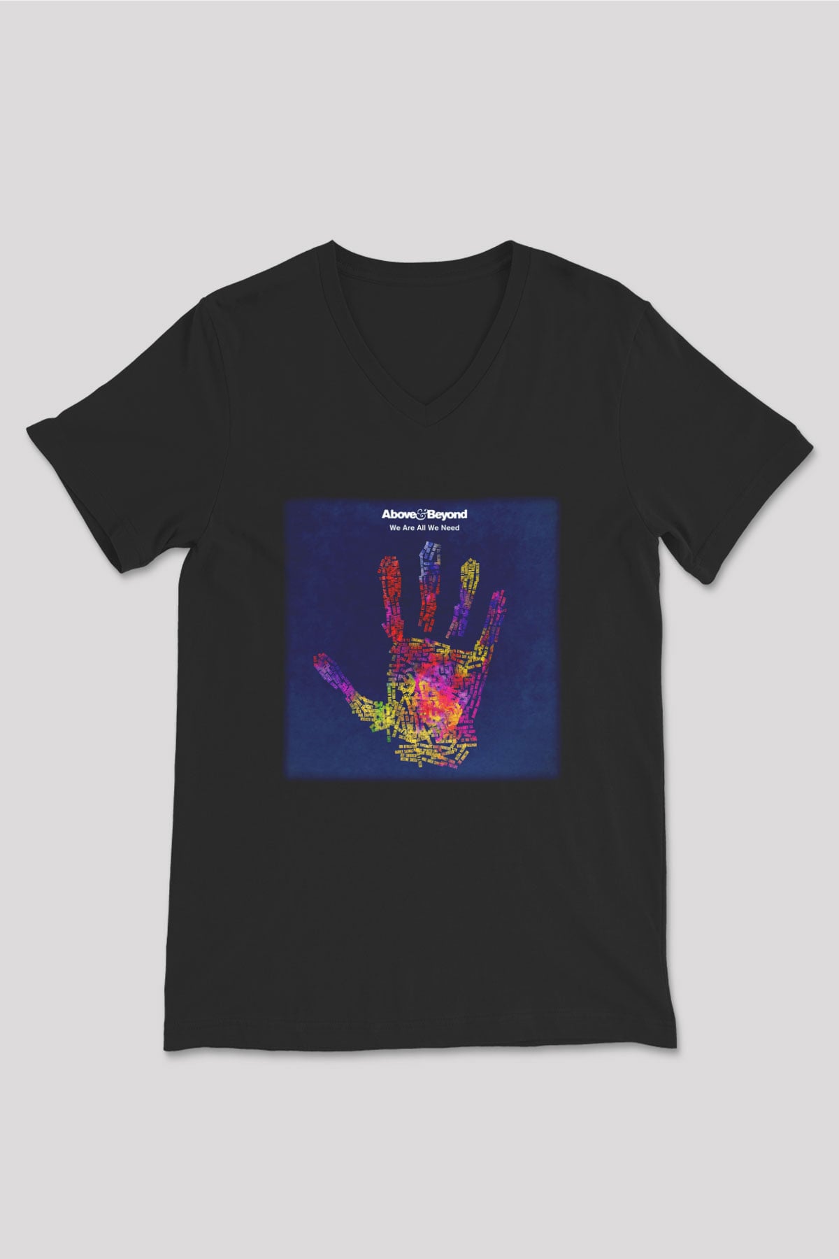 Above and Beyond Siyah Unisex V Yaka Tişört T-Shirt