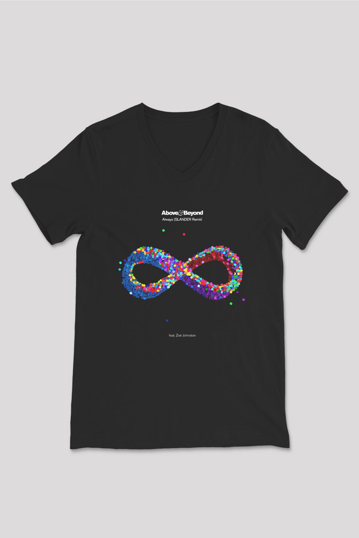 Above and Beyond Siyah Unisex V Yaka Tişört T-Shirt