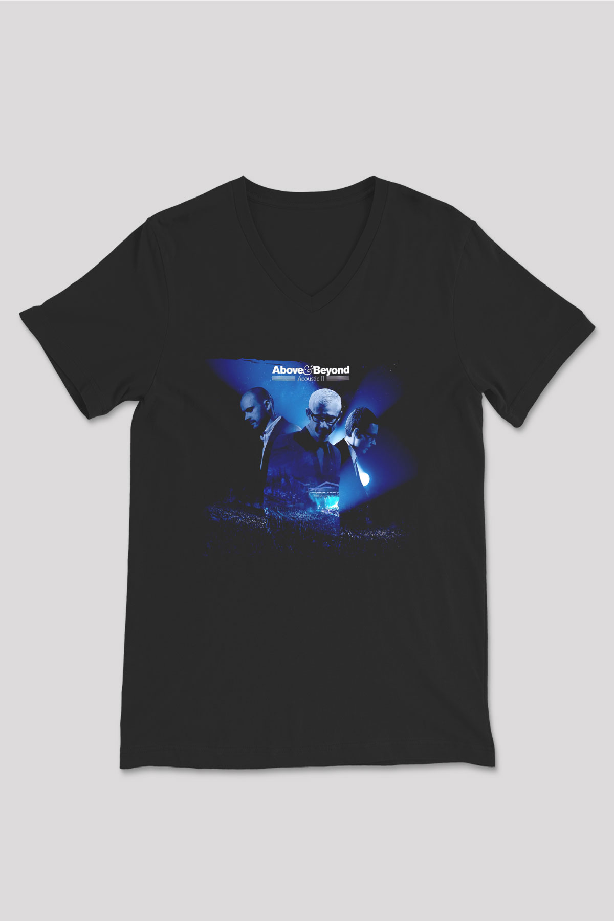 Above and Beyond Siyah Unisex V Yaka Tişört