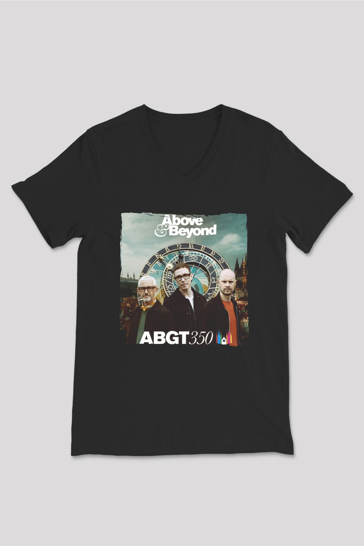 Above and Beyond Siyah Unisex V Yaka Tişört