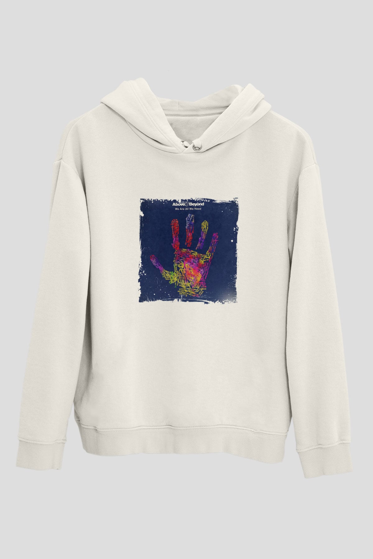 Above and BeyondBaskılı Beyaz Hoodie