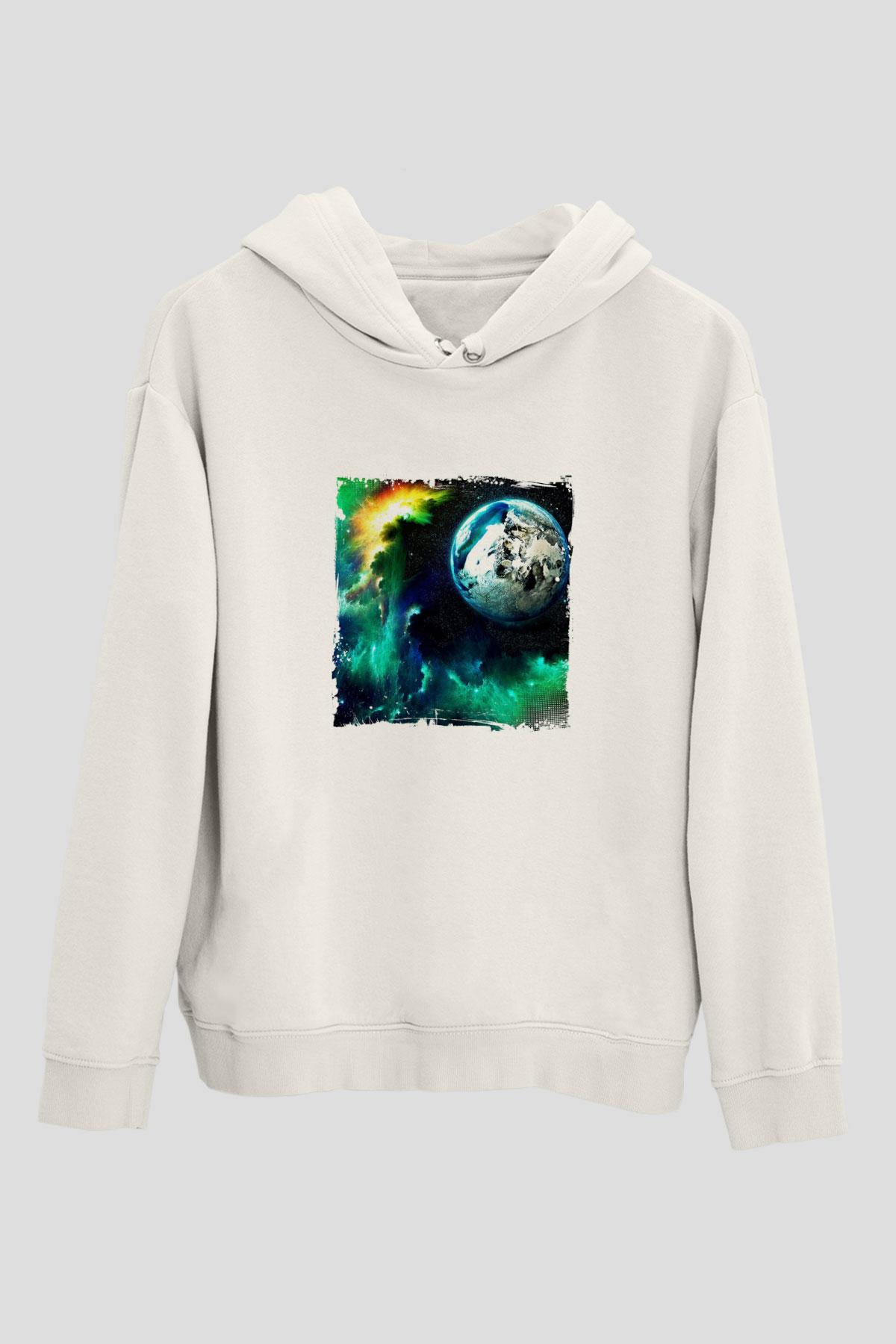 Above and BeyondBaskılı Beyaz Hoodie