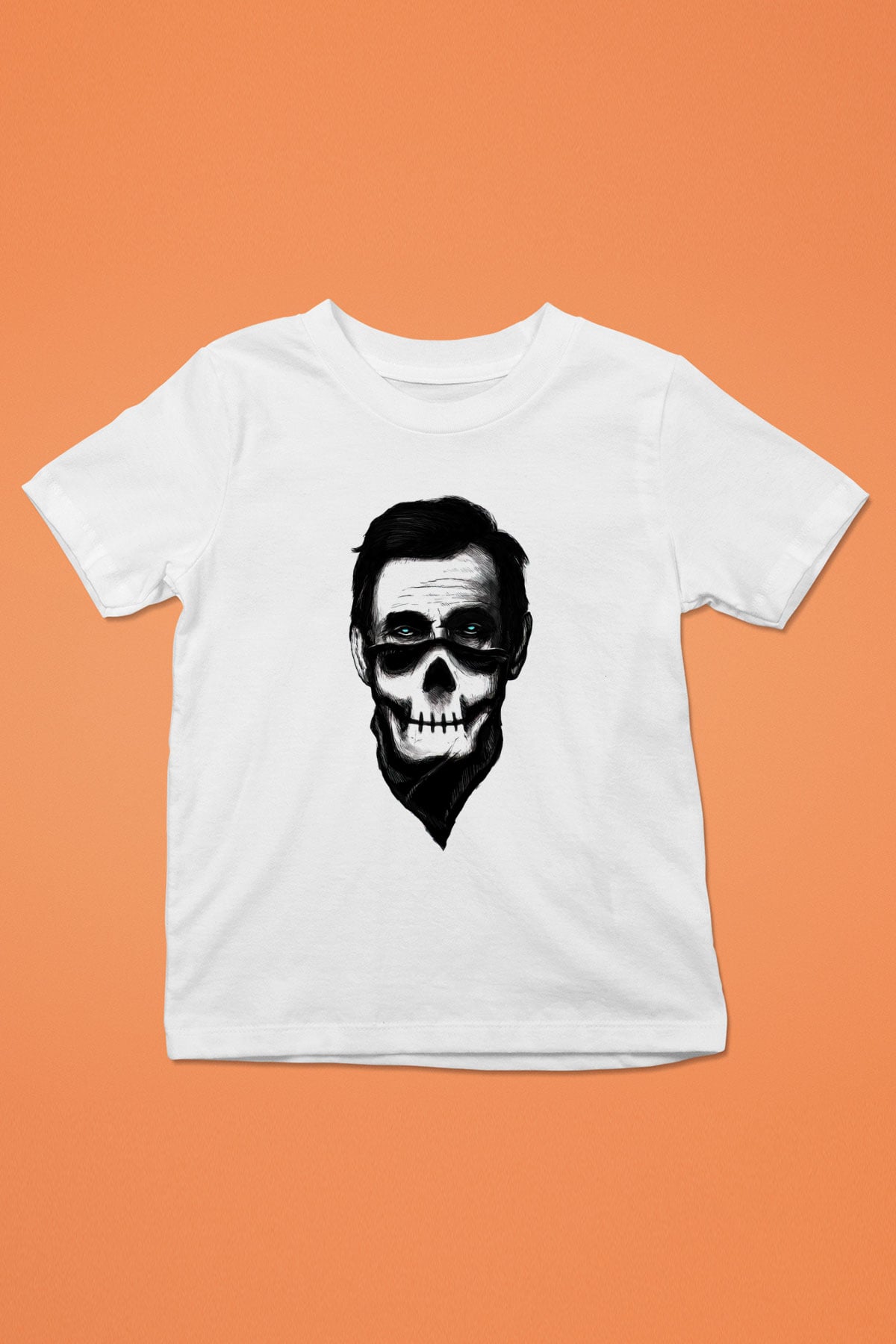 Abraham Lincoln Baskılı Beyaz Unisex Çocuk Tişört