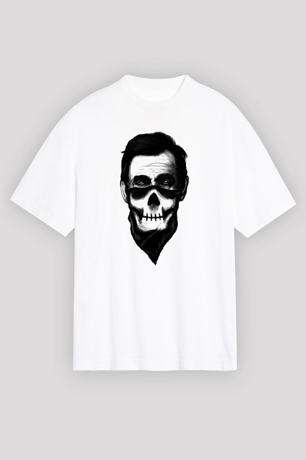 Abraham Lincoln Beyaz Unisex Oversize Tişört T-Shirt