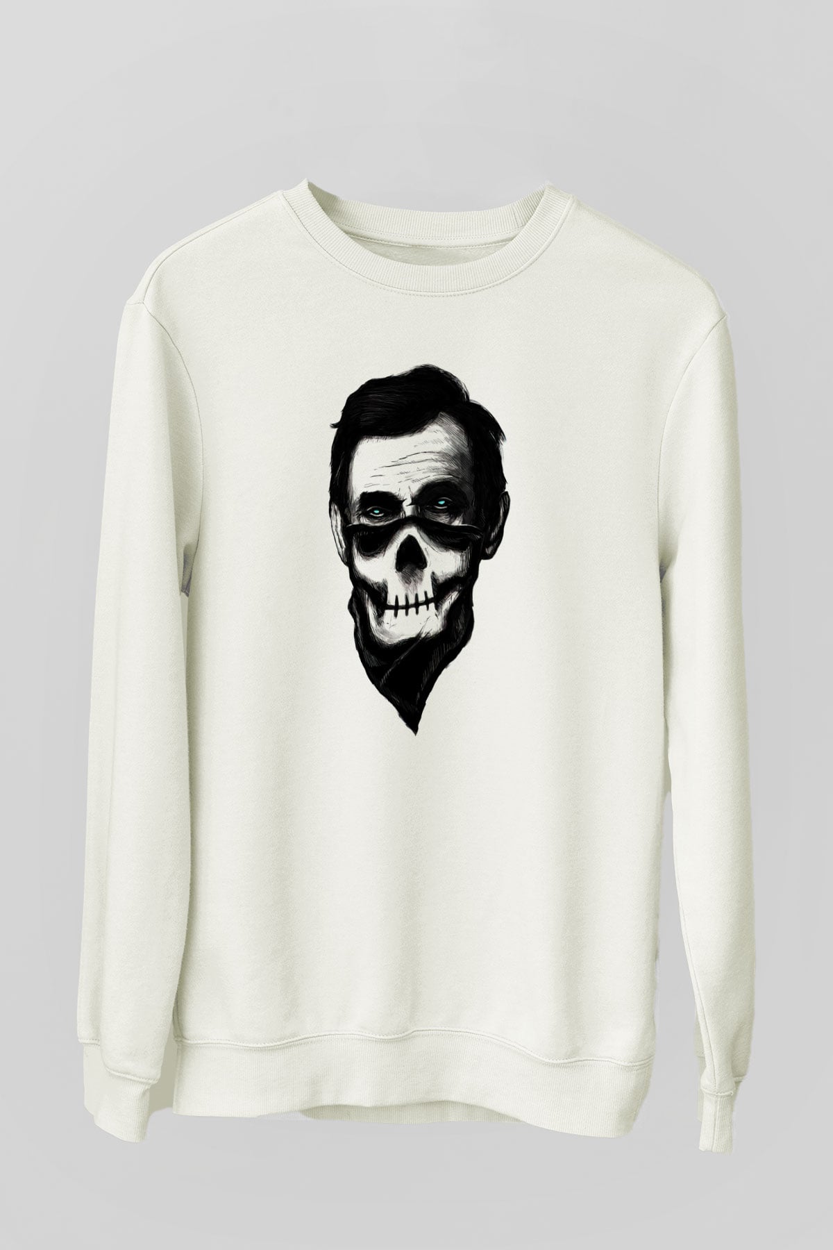 Abraham Lincoln Beyaz Unisex Sweatshirt
