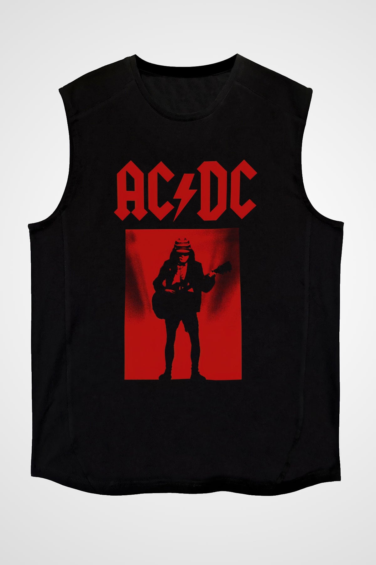 AC DC Angus Young Siyah Unisex Kolsuz Tişört