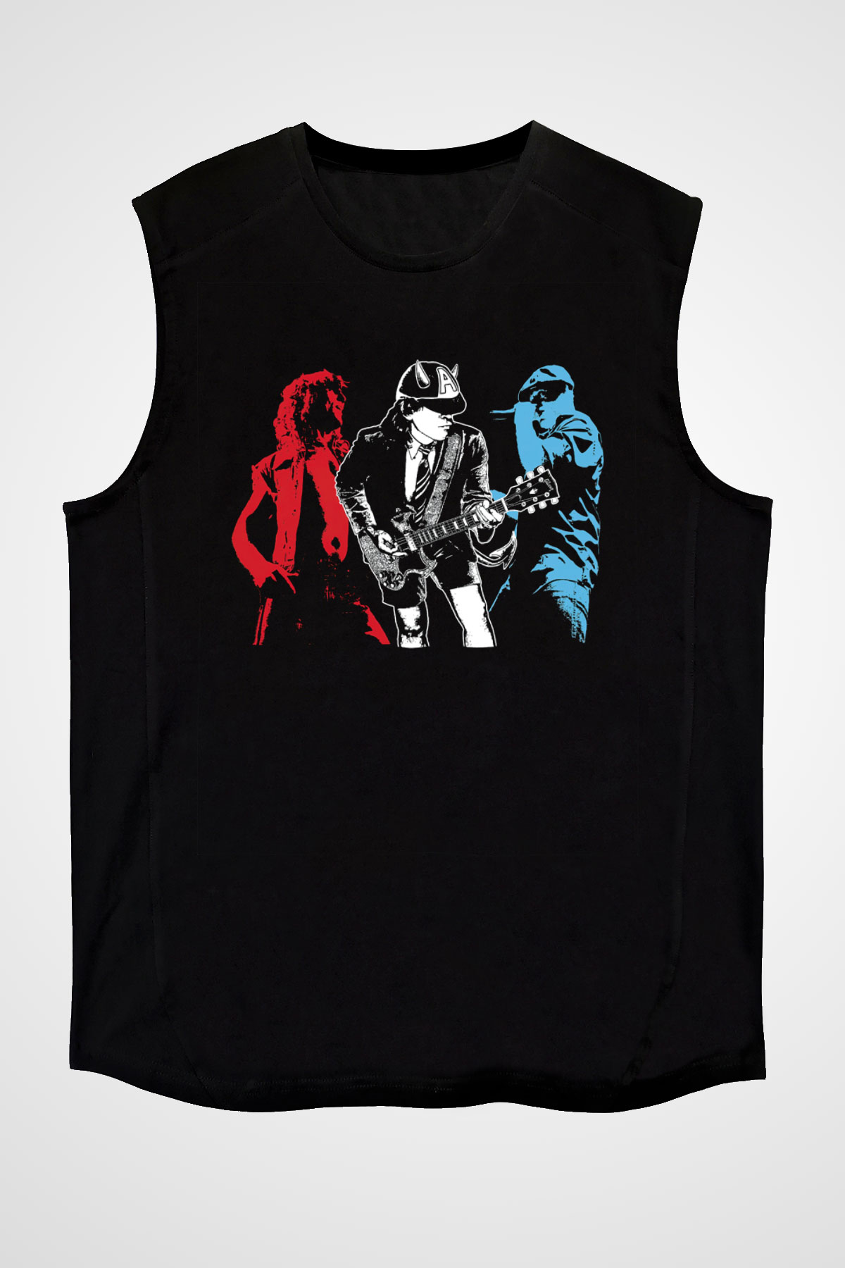 AC DC Angus Young Siyah Unisex Kolsuz Tişört