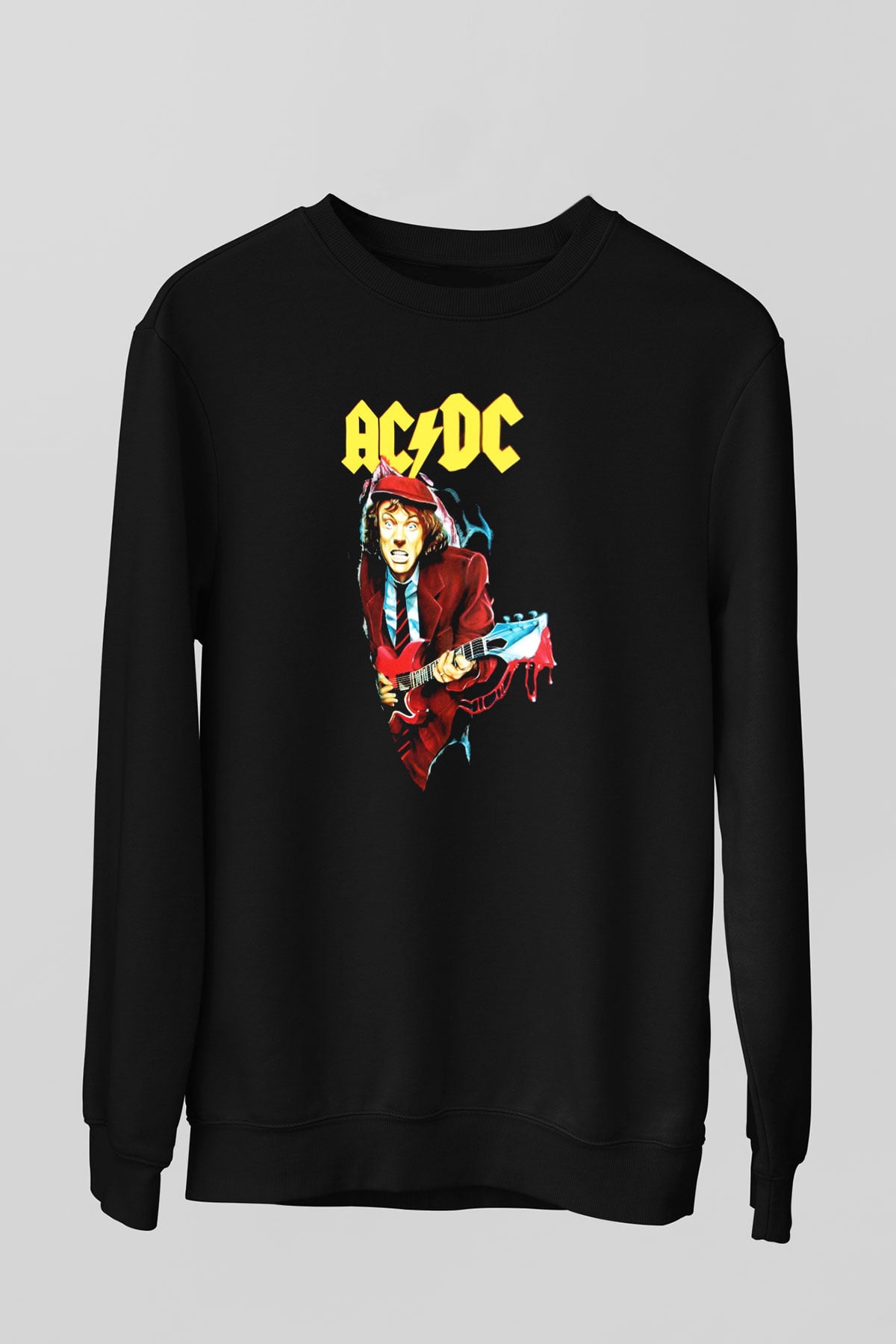 AC DC Angus Young Siyah Unisex Sweatshirt