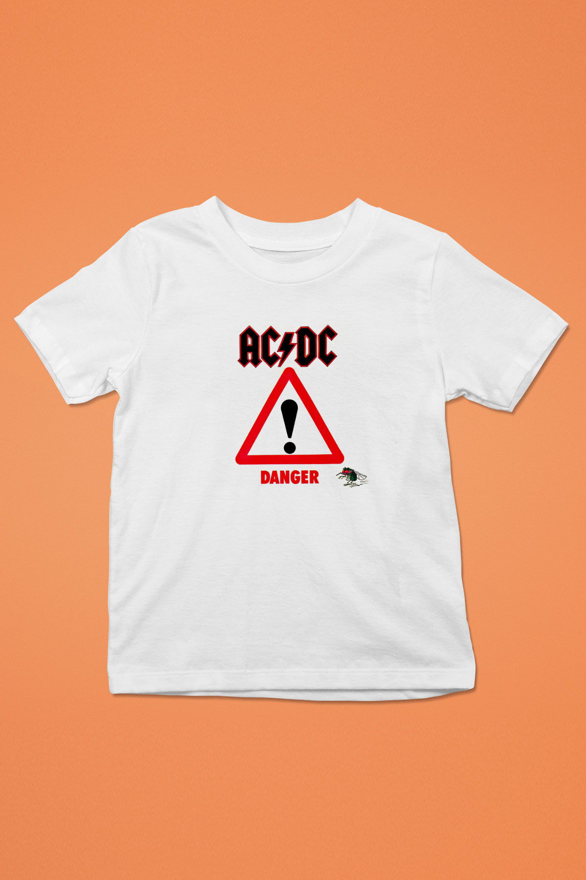 ACDC Baskılı Unisex Beyaz Çocuk Tişört