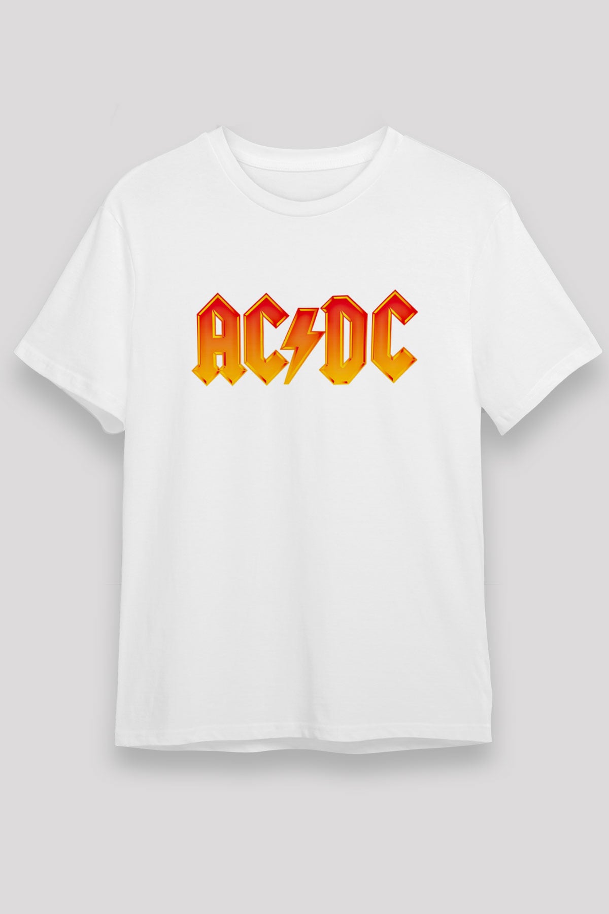 ACDC Baskılı Unisex Beyaz Tişört