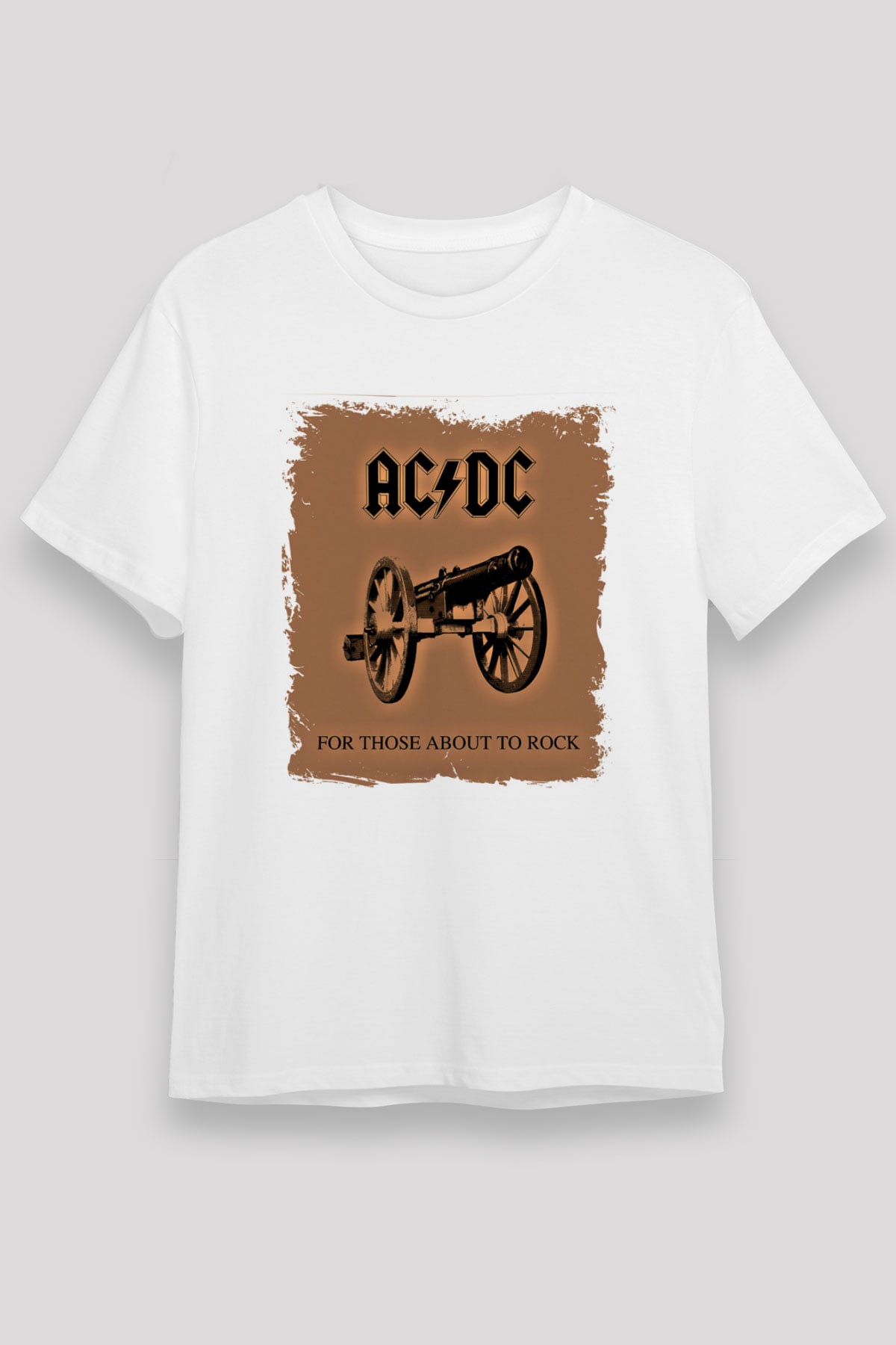 ACDC Baskılı Unisex Beyaz Tişört