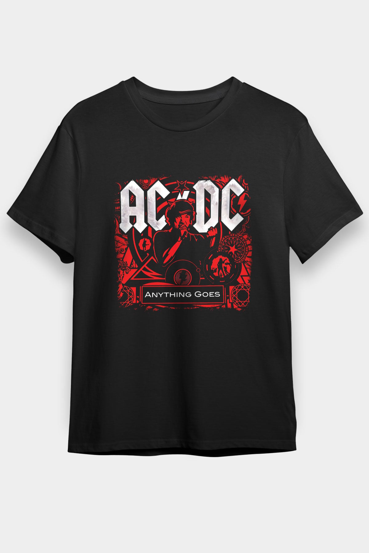 ACDC Baskılı Unisex Siyah Tişört