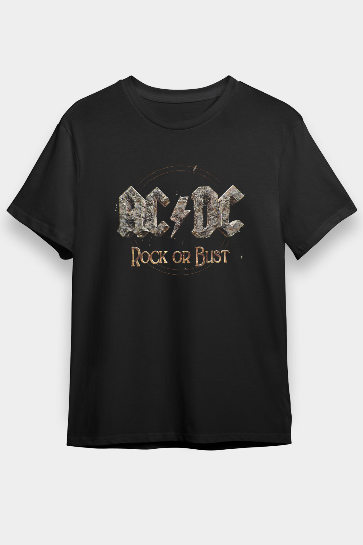 ACDC Baskılı Unisex Siyah Tişört