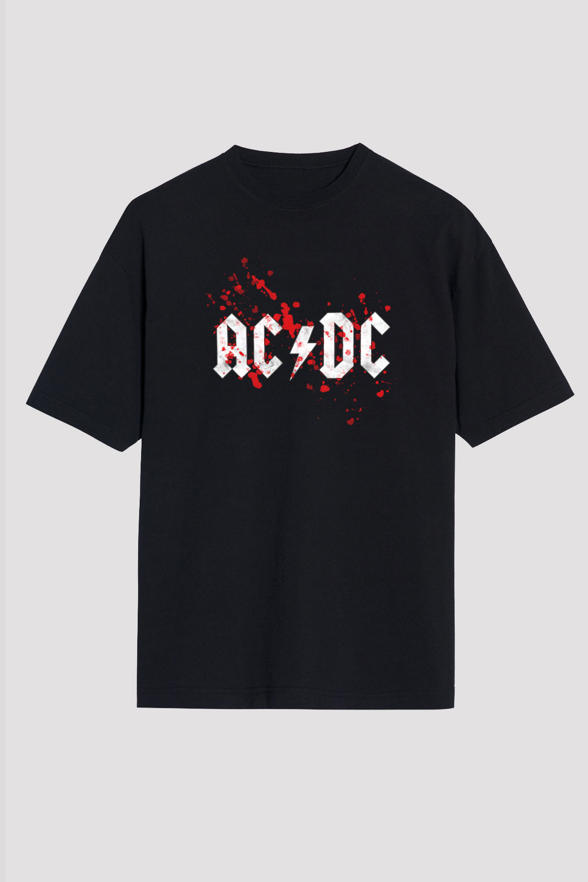 AC DC Blood Siyah Unisex Oversize Tişört T-Shirt