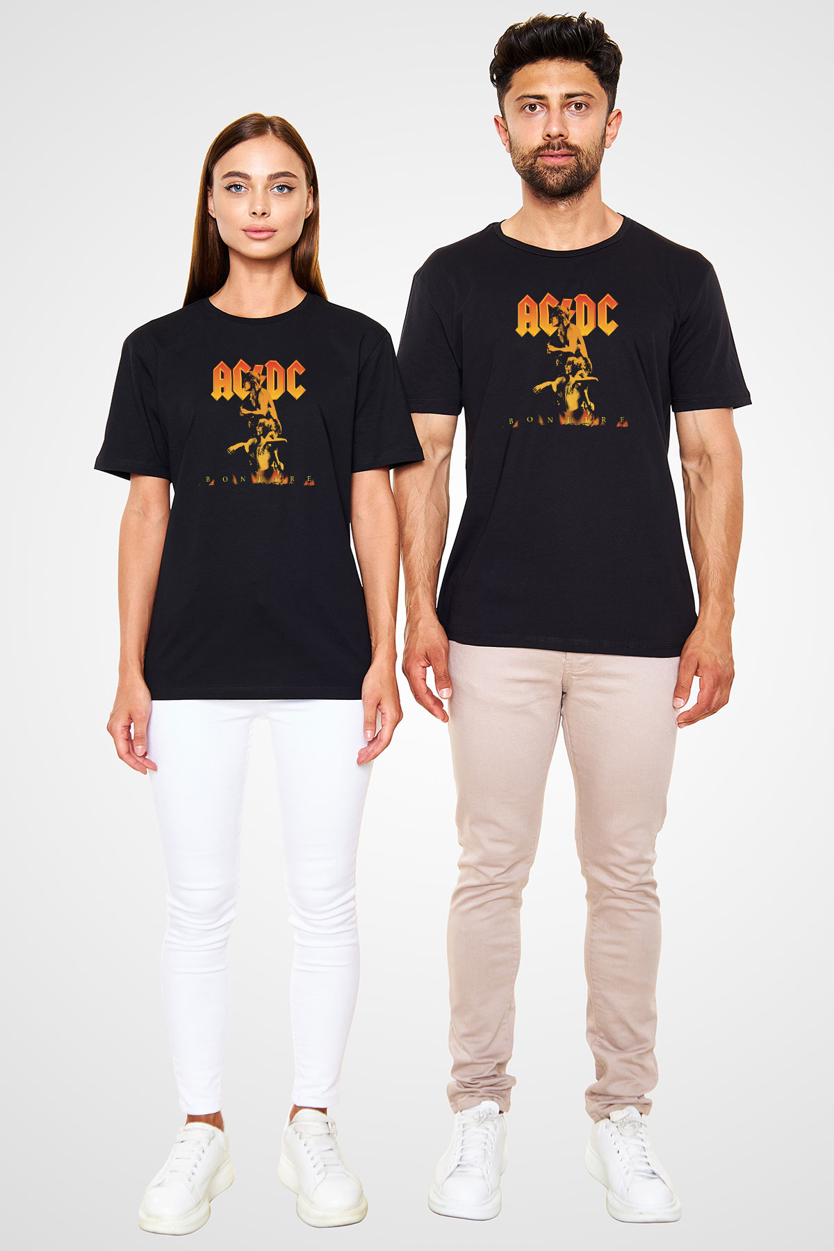 AC DC Bonfire Siyah Unisex Tişört | Tişört Fabrikası