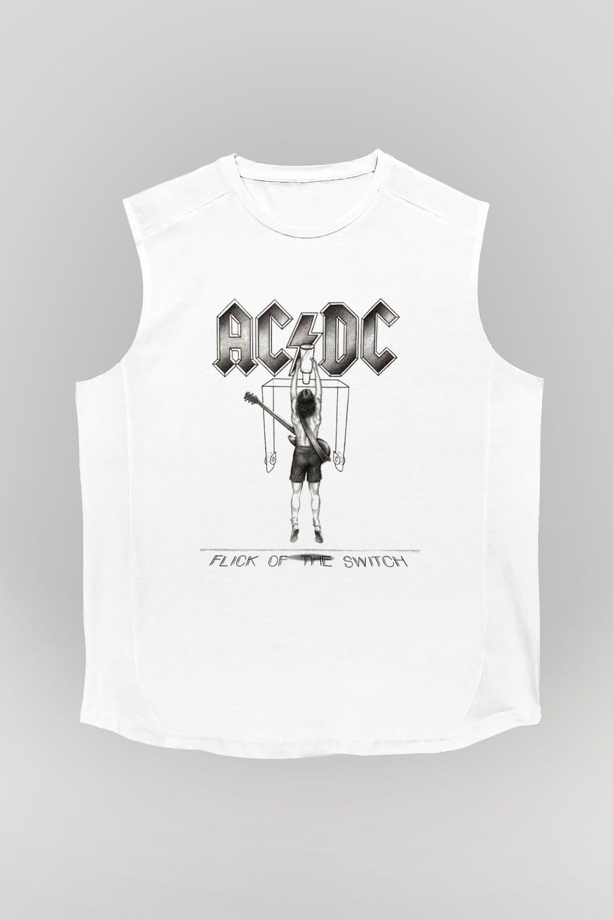AC DC Flick Of The Switch Beyaz Unisex Kolsuz Tişört