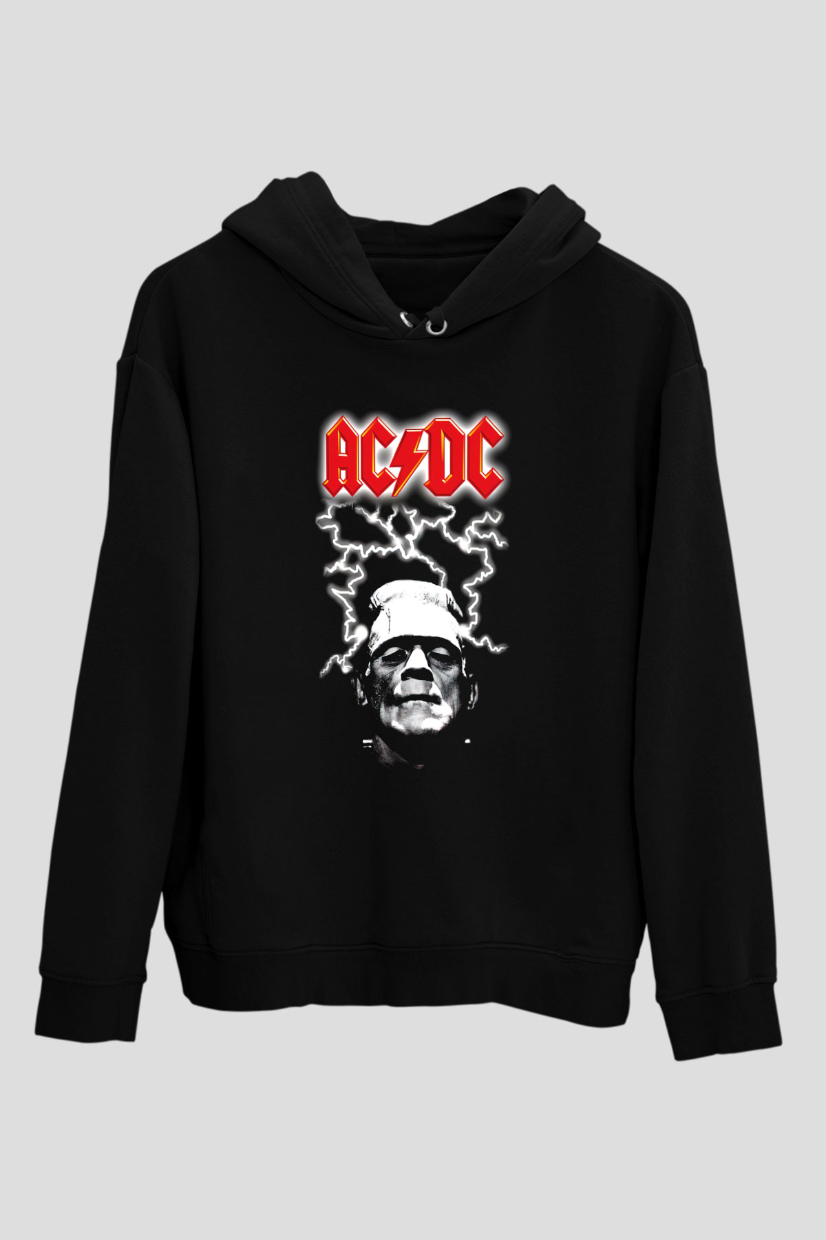 AC DC Frankenstein Thunderbolt Siyah Unisex Hoodie