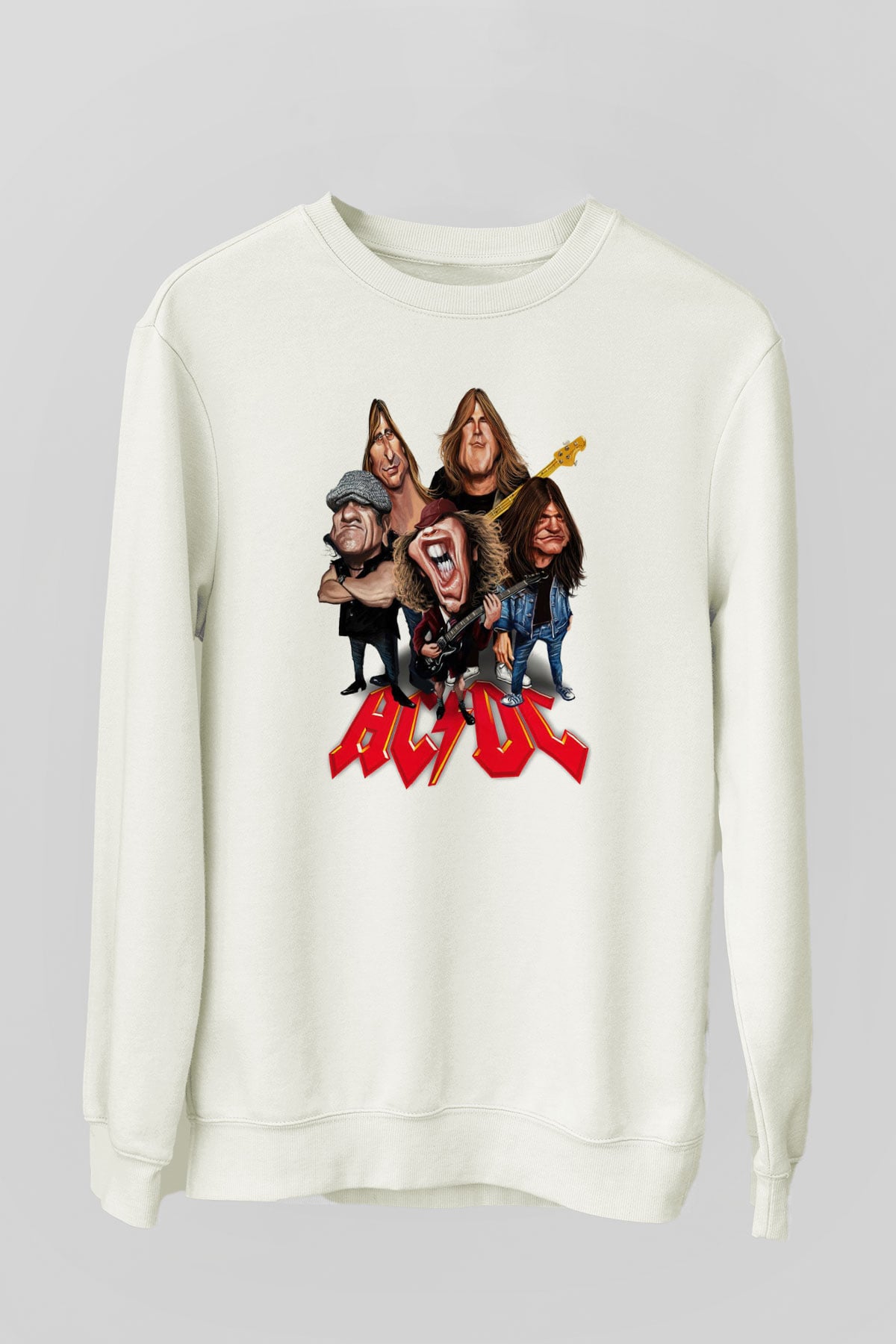 AC DC Group Beyaz Unisex Sweatshirt