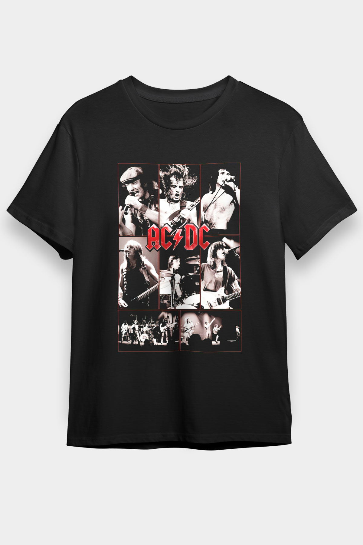 AC DC Group Concert Black Unisex Tee - STREETWEAR