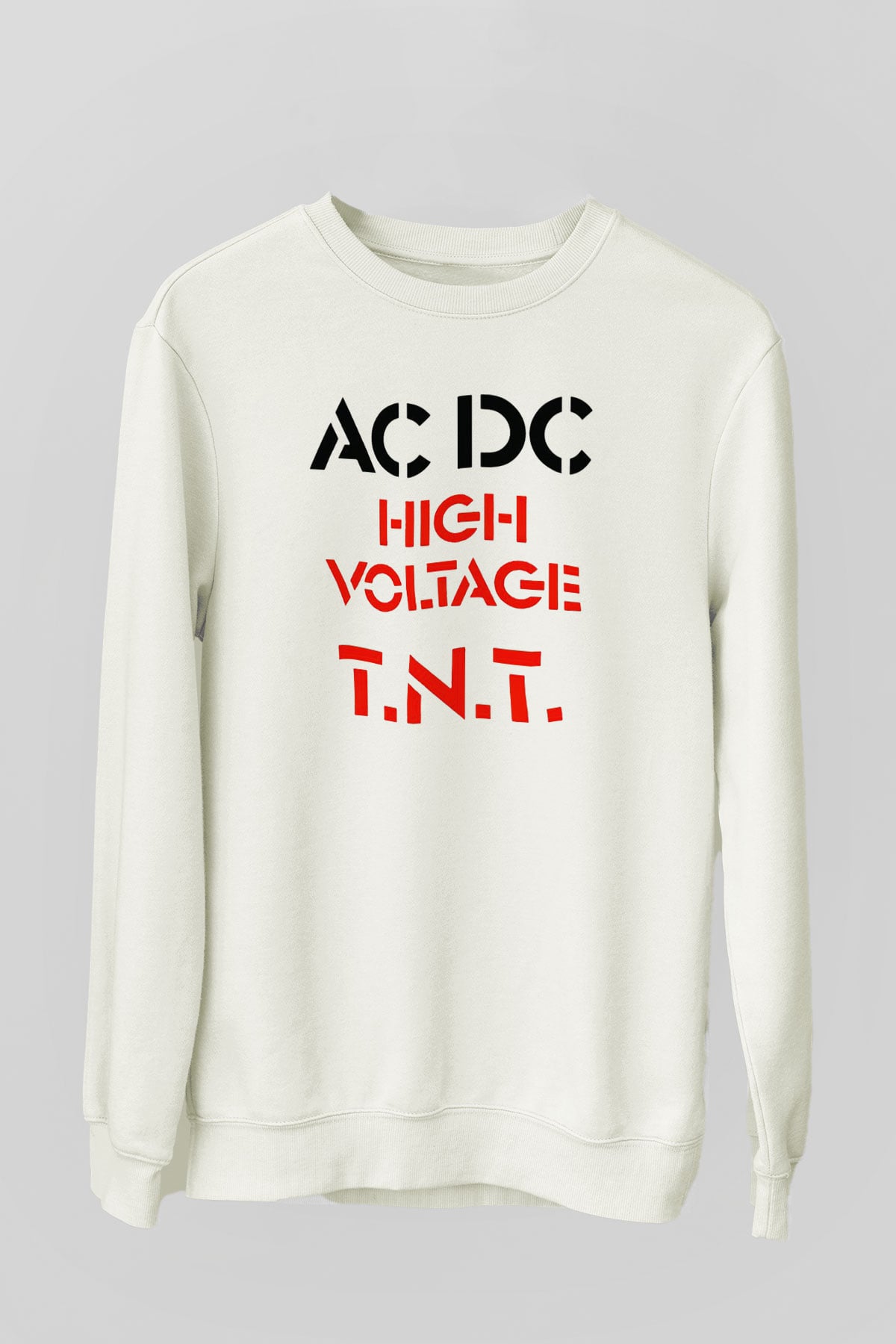 AC DC High Voltage Tnt Beyaz Unisex Sweatshirt