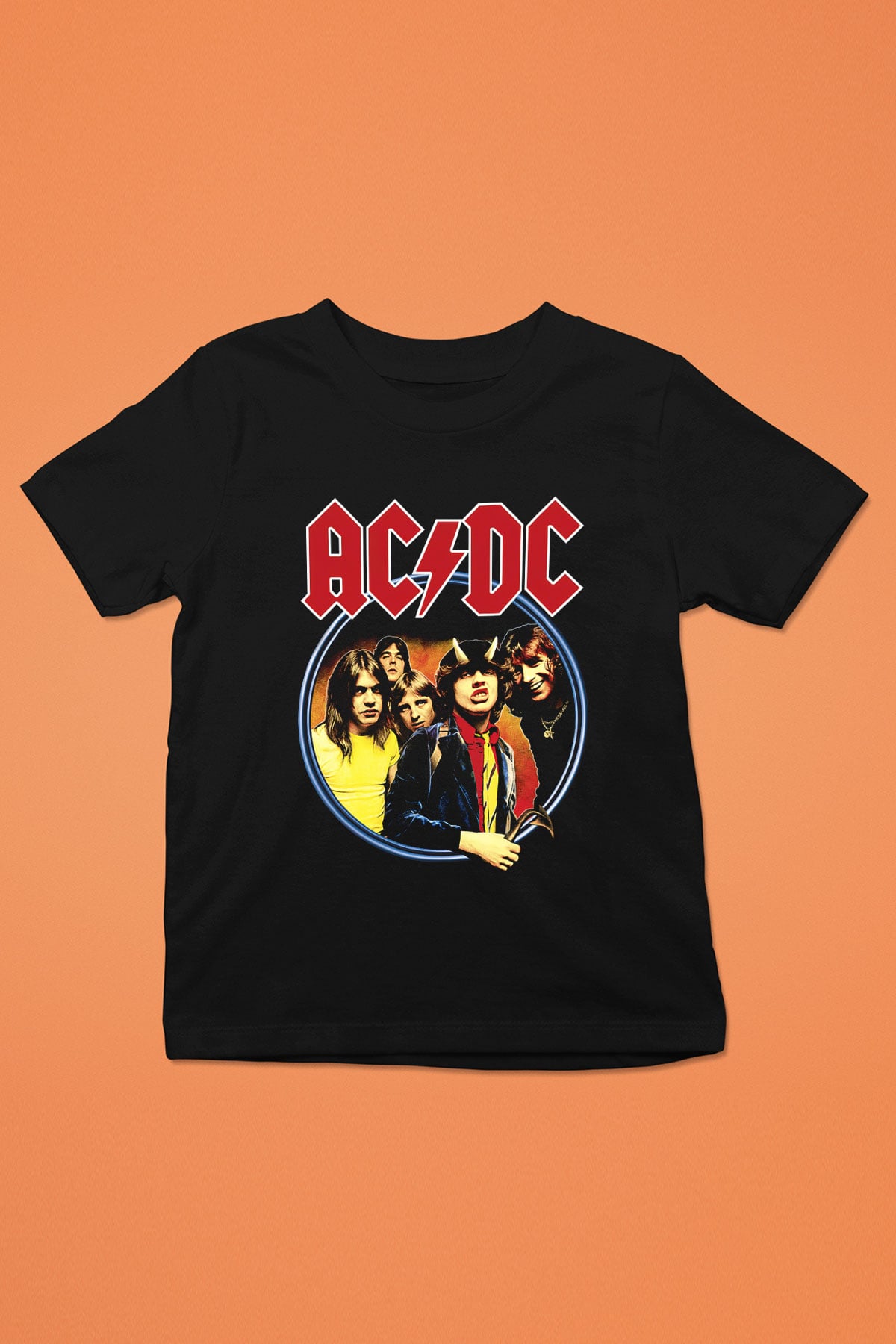 AC DC Highway To Hell Baskılı Siyah Unisex Çocuk Tişört