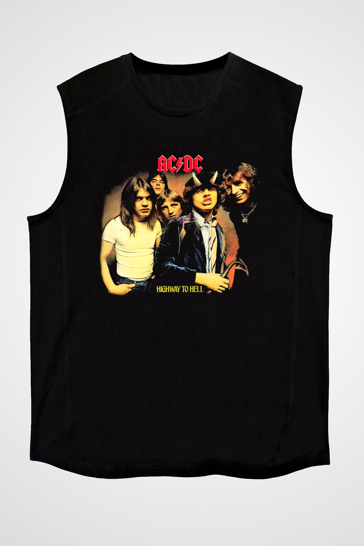 AC DC Highway To Hell Siyah Unisex Kolsuz Tişört
