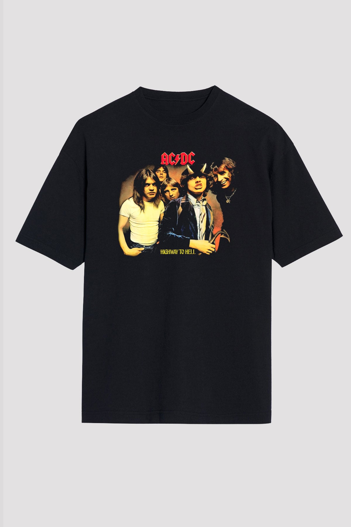 AC DC Highway To Hell Siyah Unisex Oversize Tişört T-Shirt