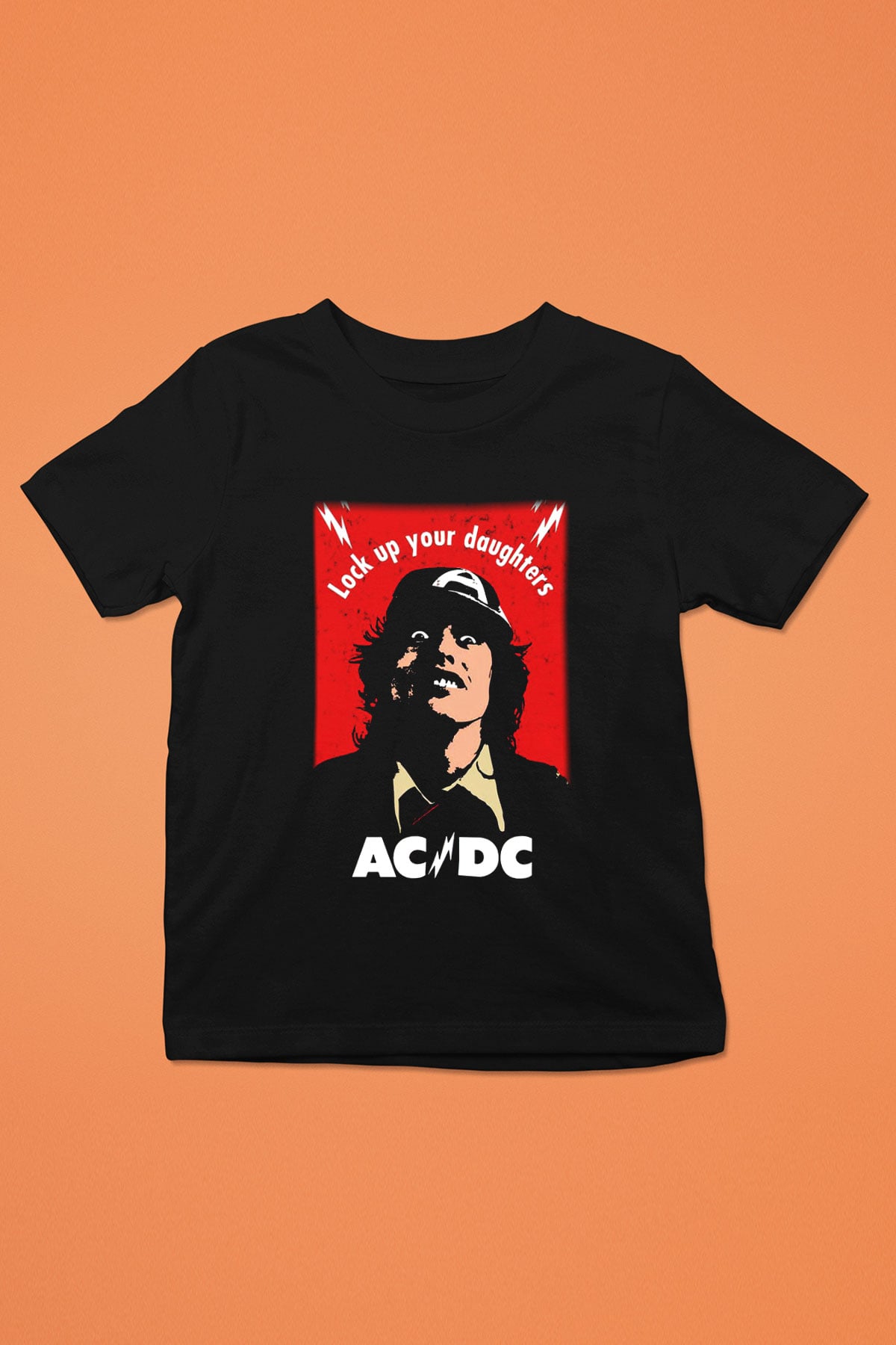 AC DC Lock Up Your Daughters Baskılı Siyah Unisex Çocuk Tişört