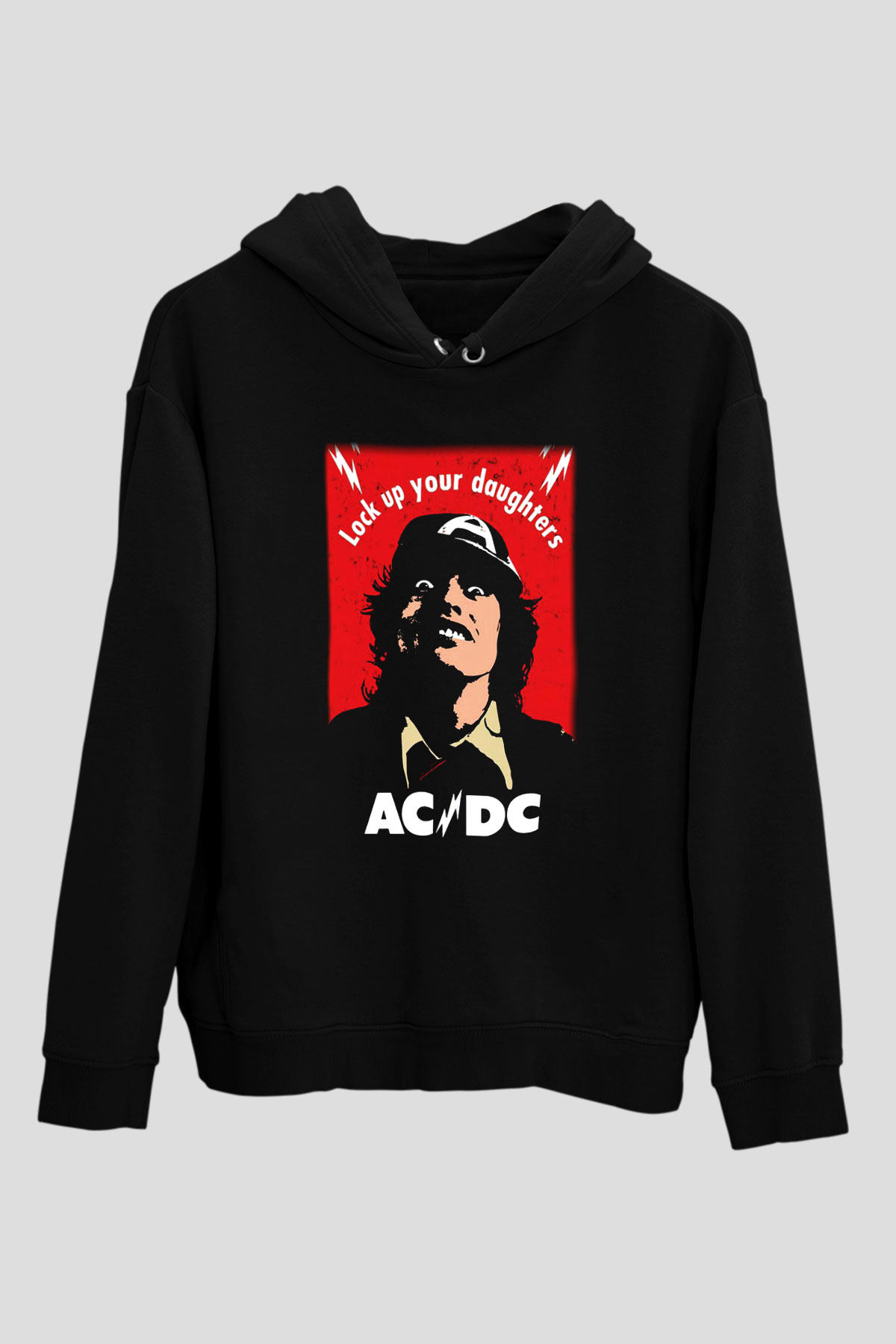 AC DC Lock Up Your Daughters Siyah Unisex Hoodie