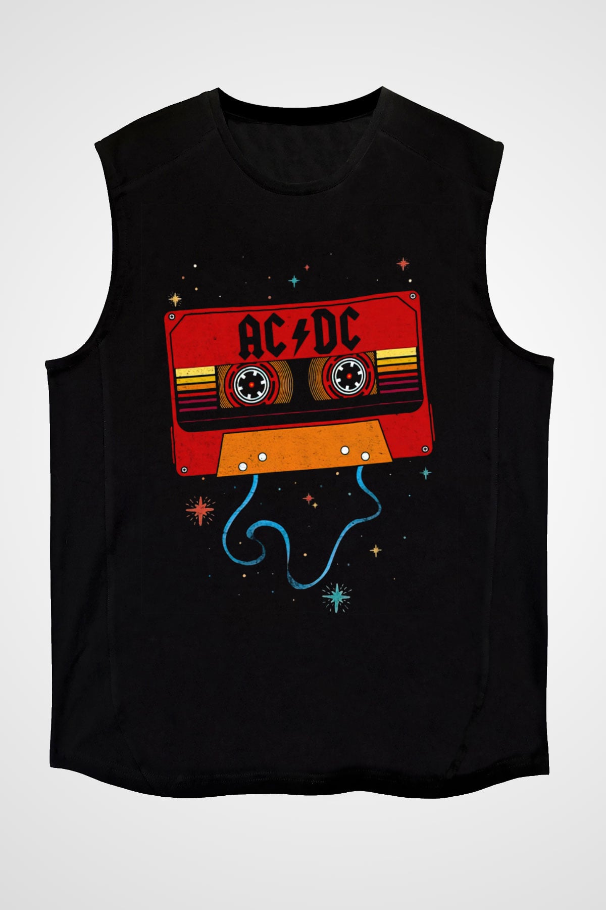 AC DC Siyah Unisex Kolsuz Tişört