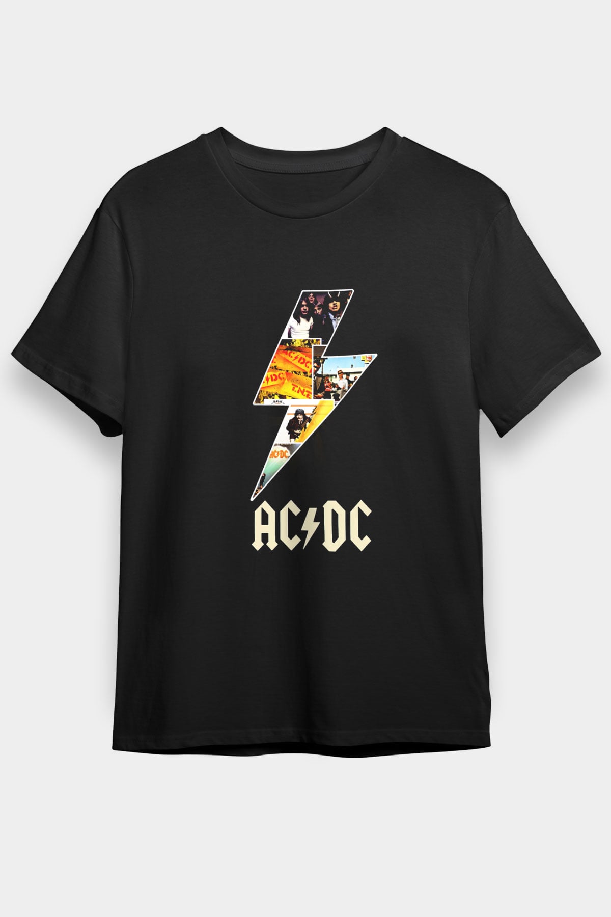 AC DC Thunderbolt Siyah Unisex Tişört T-Shirt - TişörtFabrikası