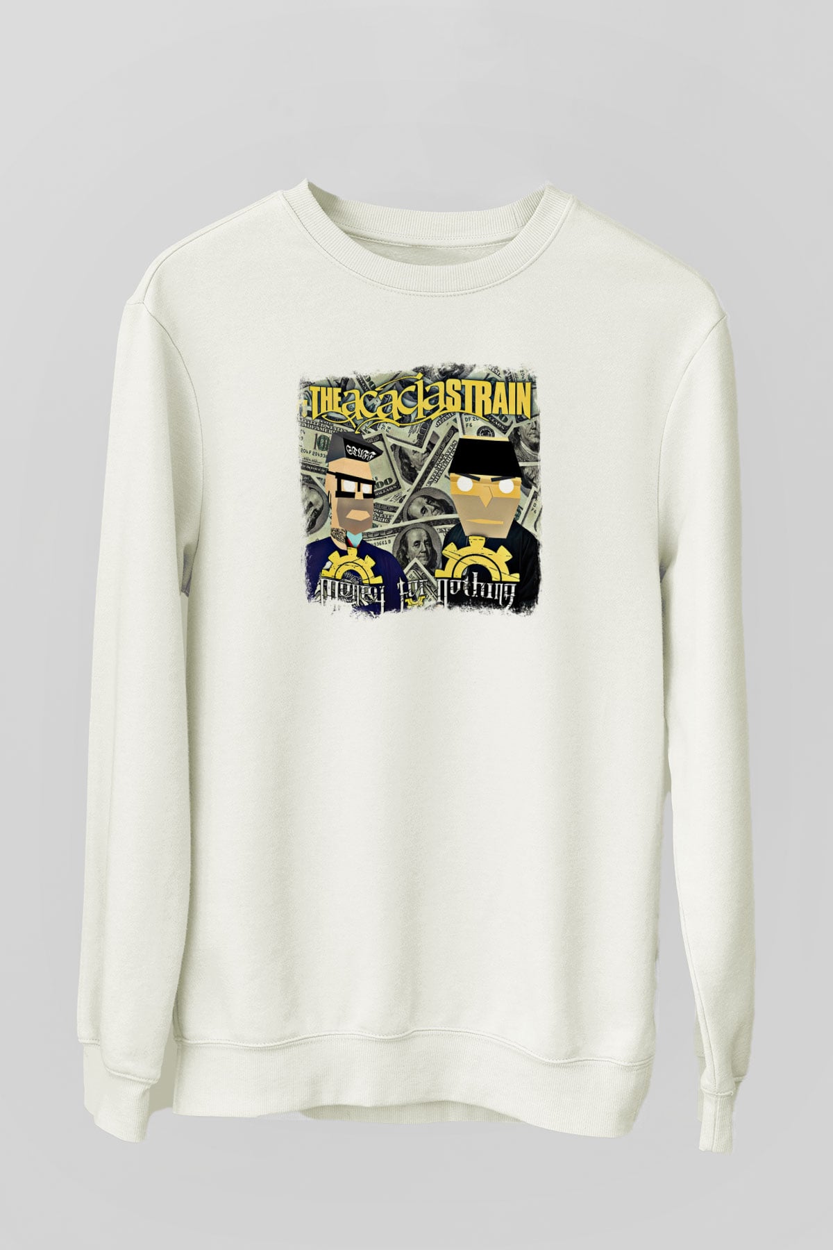 Acacia Strain Baskılı Unisex Beyaz Sweatshirt