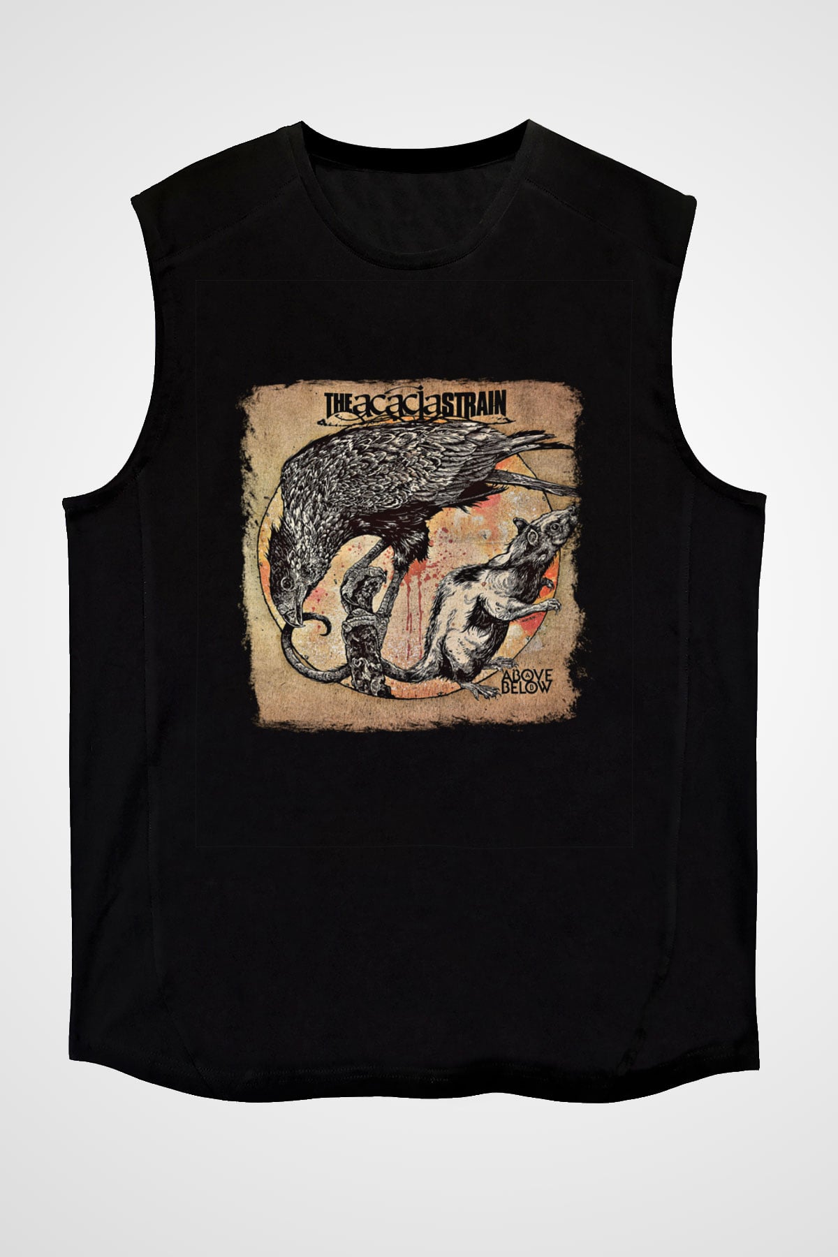 Acacia Strain Baskılı Unisex Siyah Kolsuz Tişört
