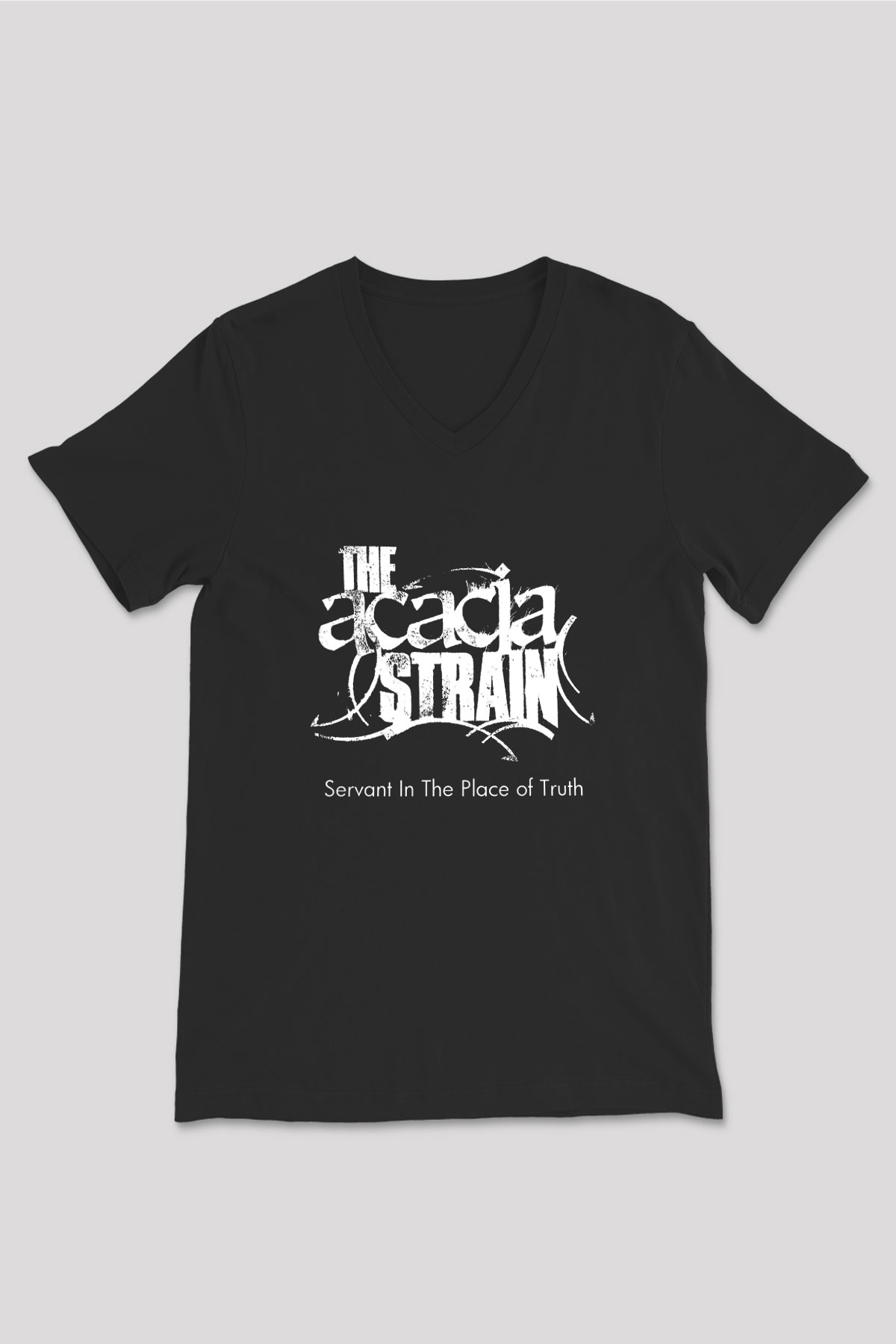 Acacia Strain Baskılı Unisex Siyah V Yaka Tişört