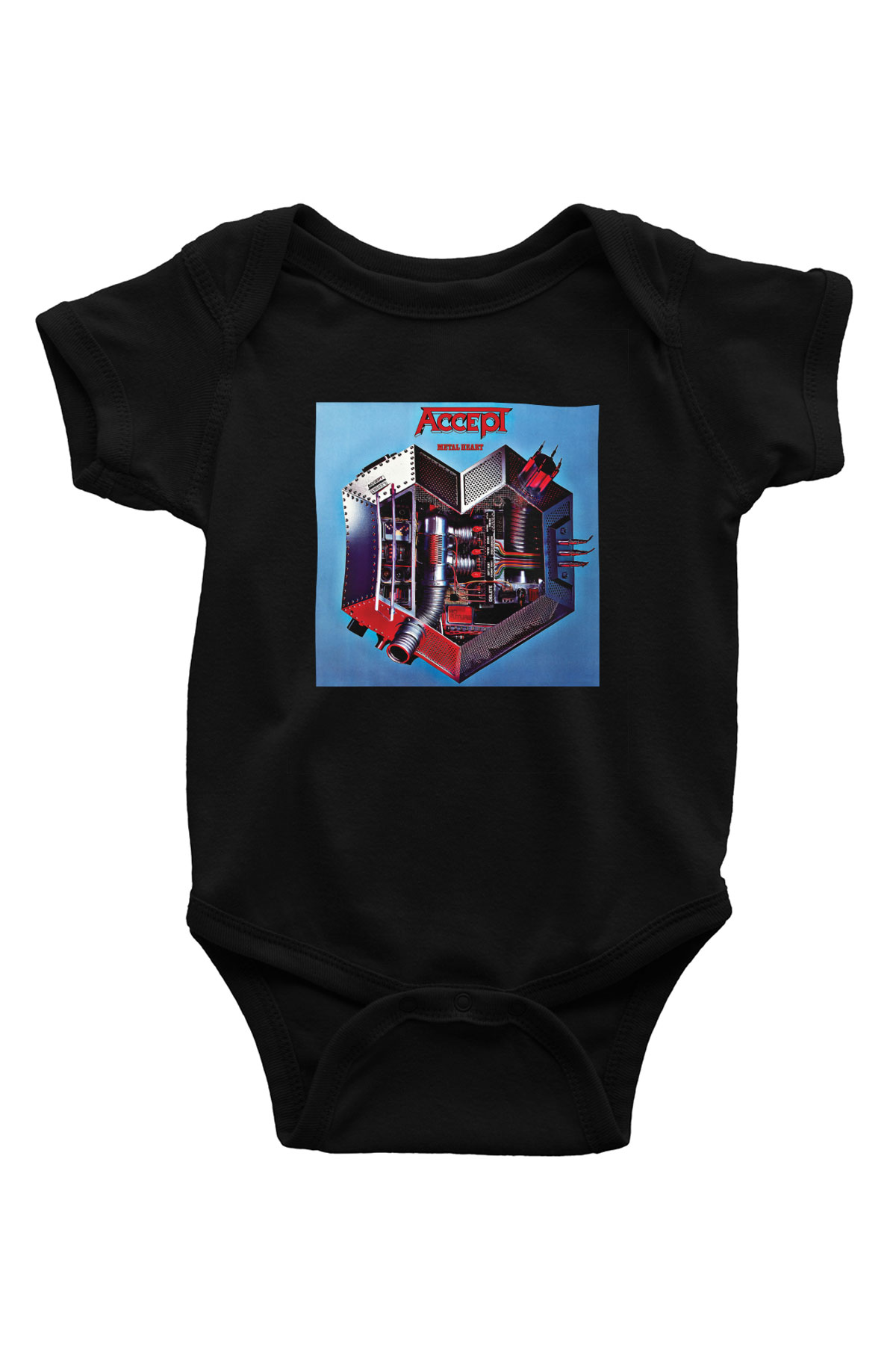 Accept Baskılı Unisex Siyah Bebek Body - Zıbın